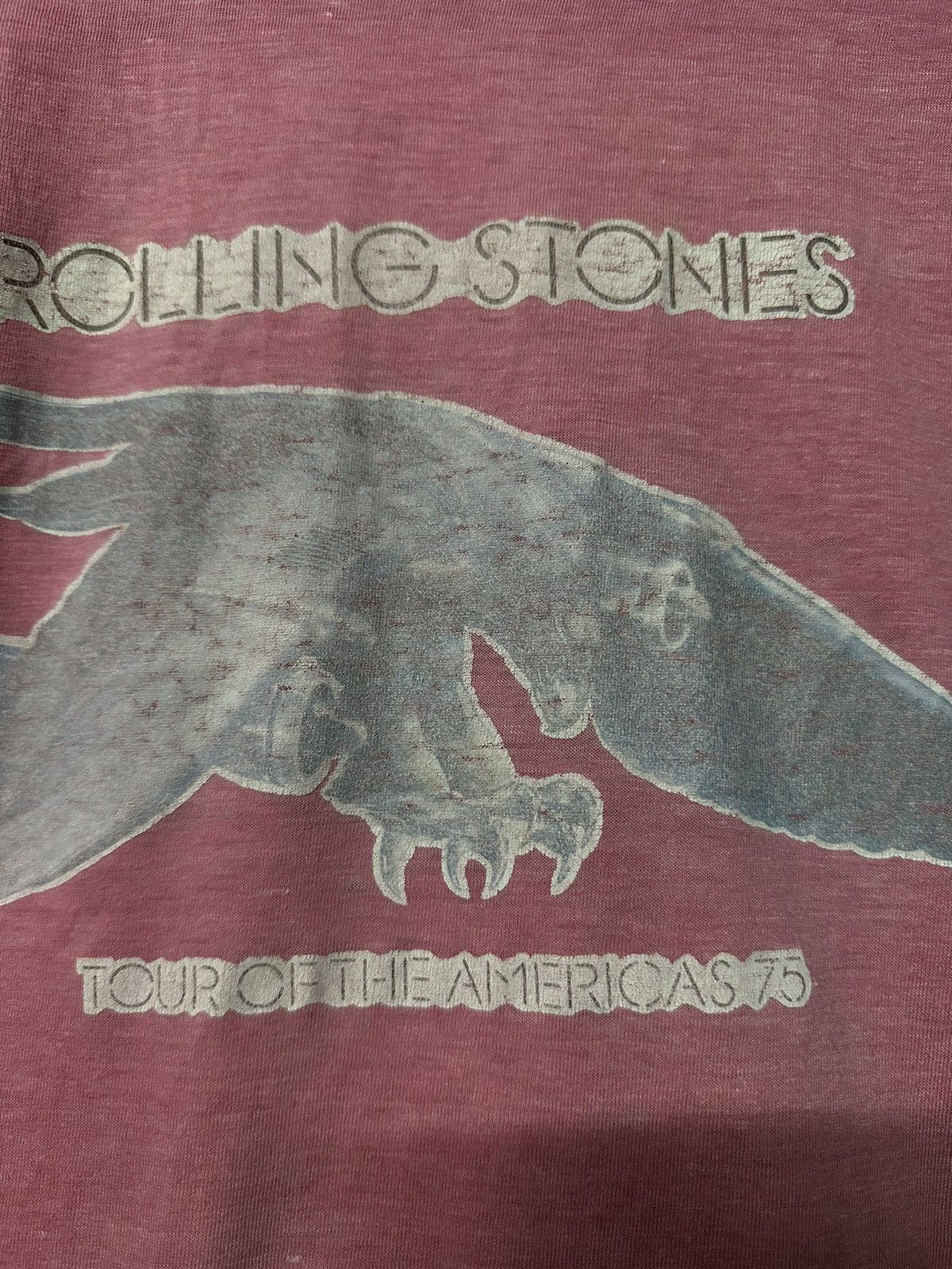 Band Tees × Vintage Vintage 70s Rolling Stones Tour Faded Tee Size US M / EU 48-50 / 2 - 3 Thumbnail