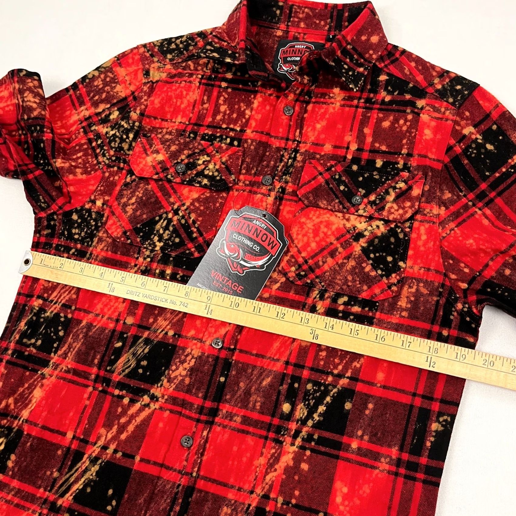 Vintage Angry Minnow Flannel Shirt Mens S Red Black Plaid Cotton Button-Up Size US S / EU 44-46 / 1 - 7 Thumbnail