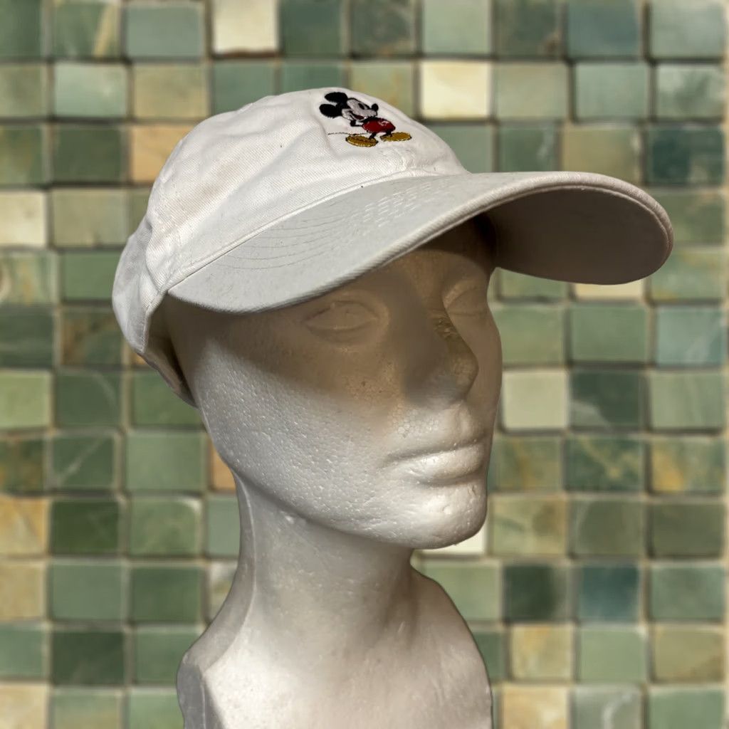 Disney Disney Mickey Mouse Strap Back Dad Hat White Cap Adjustable Adult Teen Small Size ONE SIZE - 1 Thumbnail