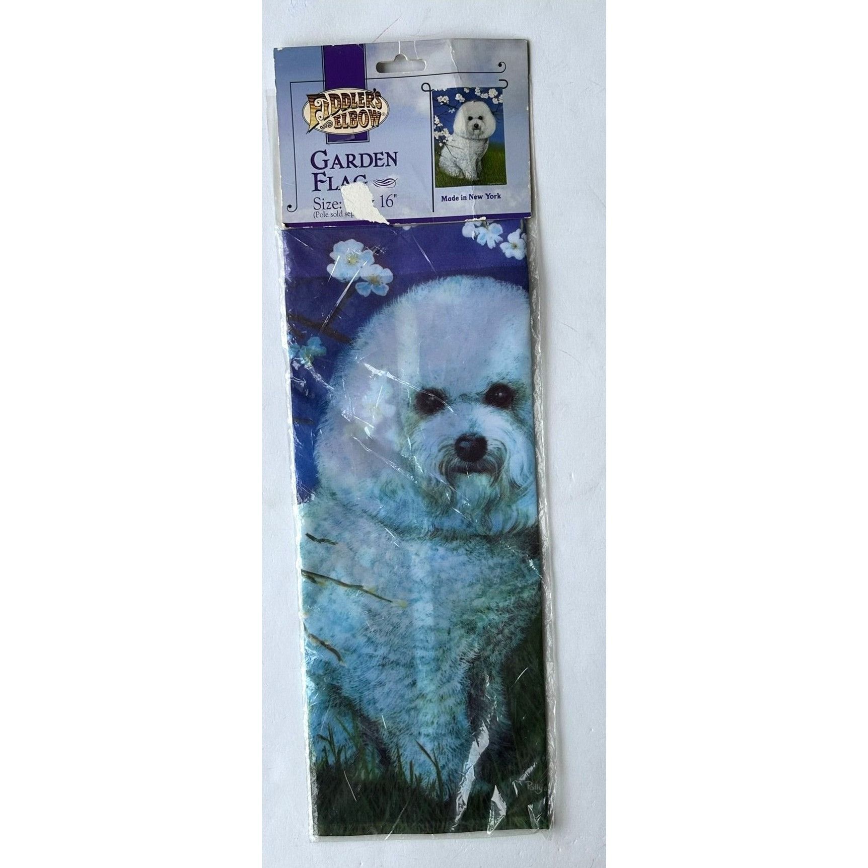 Vintage Bichon Frise Garden Flag Retired 12 x 16 inches New in Packa Size ONE SIZE - 3 Thumbnail