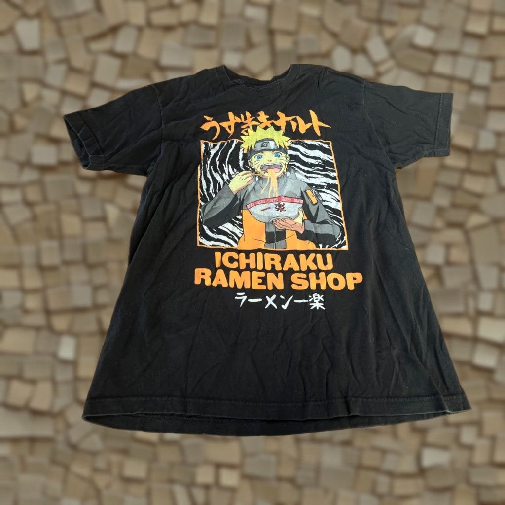 Vintage Naruto Shirt Men's Large Black ICHIRAKU Ramen Shop Graphic Tee Size US L / EU 52-54 / 3 - 1 Thumbnail