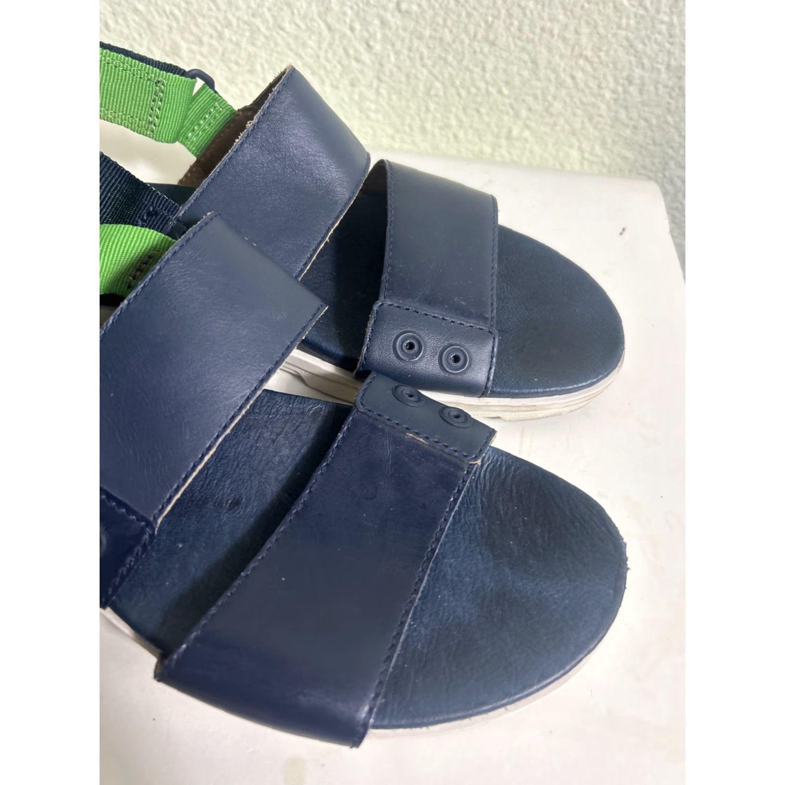 SOREL Sorel Womens Sandal Size 7 Strappy Ankle Strap Leather White Blue Green Color Casual Shoes Womens Size US 7 / IT 37 - 2 Thumbnail