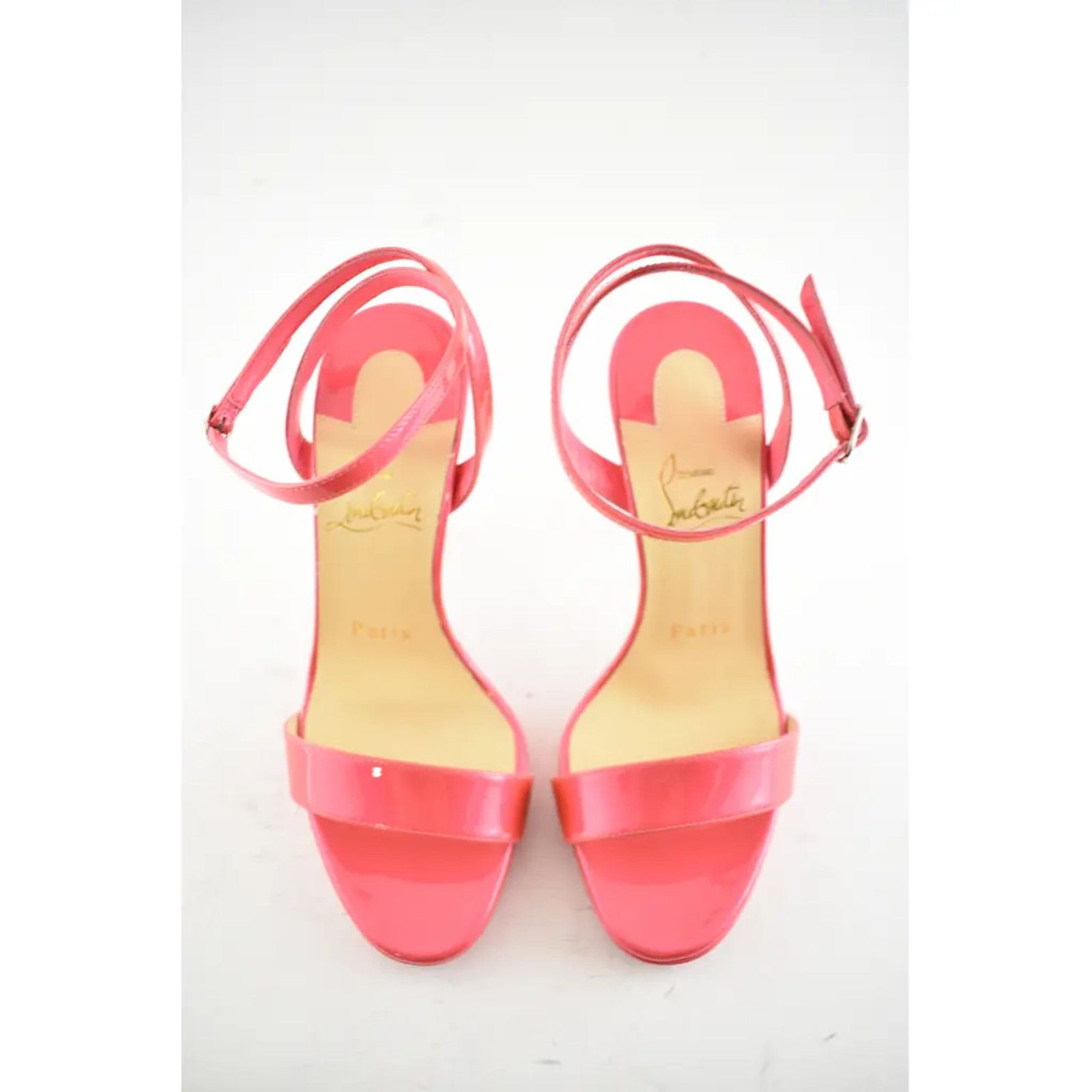 Christian Louboutin Loubi Queen 120 Florida Pink Ankle Strap Sandal Heel Pump 35 Size US 5 / IT 35 - 7 Thumbnail