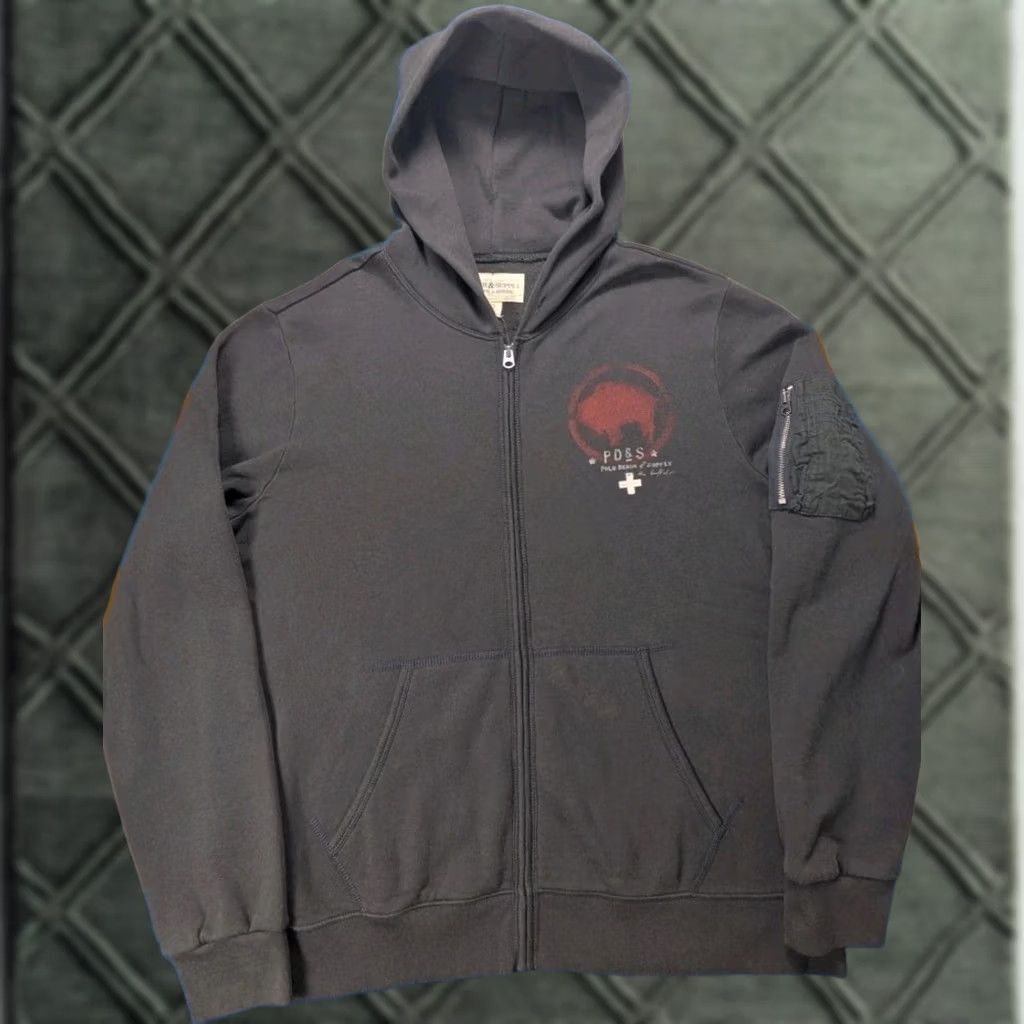 Polo Ralph Lauren Ralph Lauren Denim & Supply Hoodie Full Zip Arm Pocket Save The Buffalo 2XL Gray Size US XXL / EU 58 / 5 - 1 Thumbnail