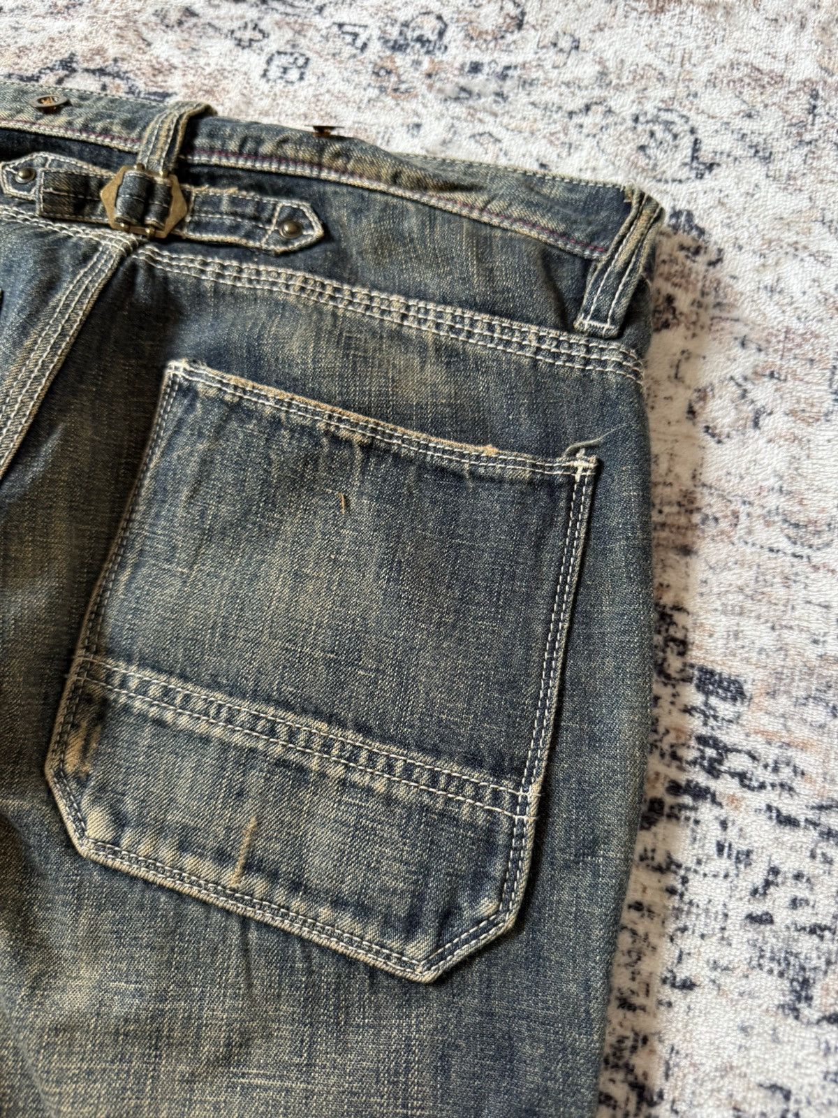 Hysteric Glamour Back Number Japan Mud Wash Patina Fade Baker Flared Jeans Size US 29 - 15 Thumbnail