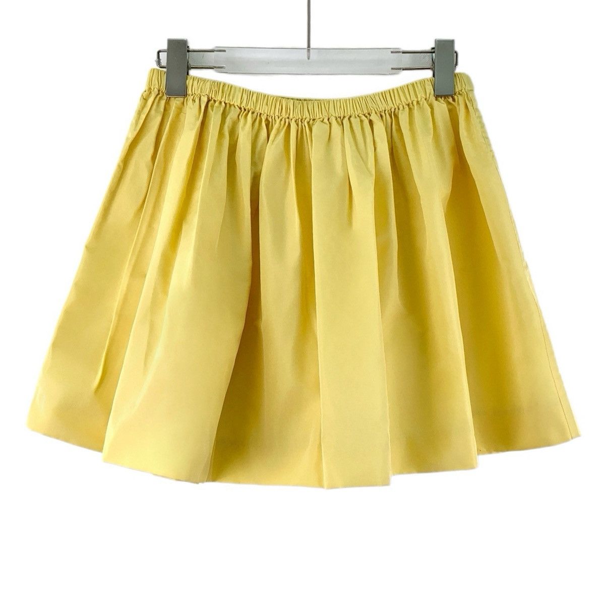 Miu Miu Miu Miu Yellow Pleated Elastic Waist Mini Skirt K26WX Size 27" / US 4 / IT 40 - 2 Thumbnail