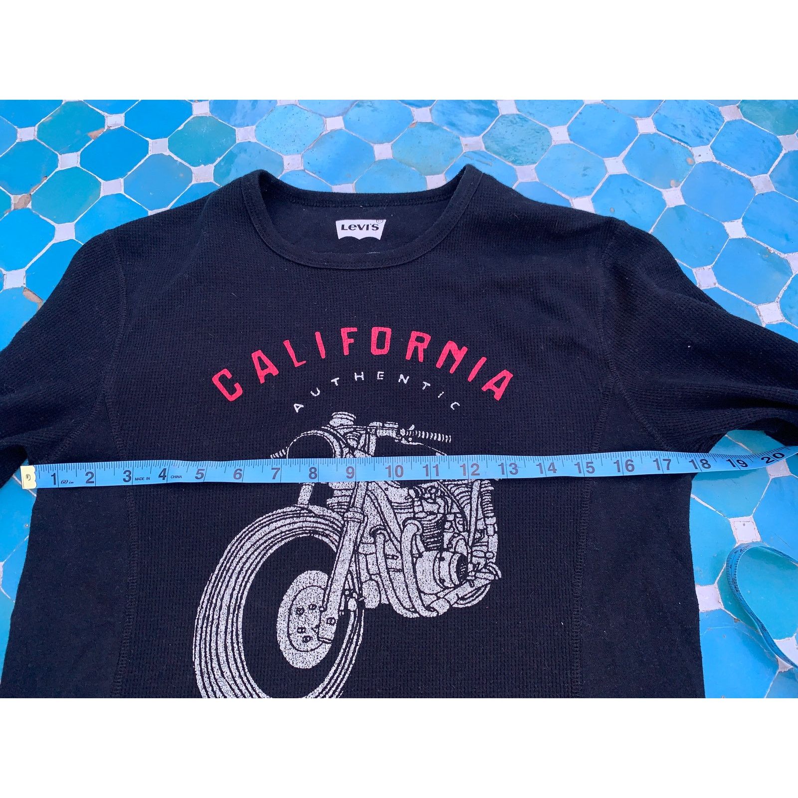 Levi's Y2K LEVIS THERMAL WAFFLE CALIFORNIA BIKER MOTORCYCLE TOP S Size S / US 4 / IT 40 - 7 Thumbnail