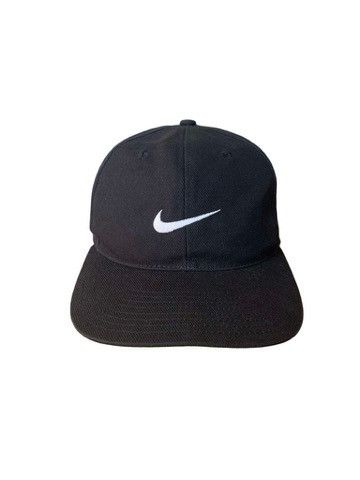 Nike × Vintage Vintage 90s Nike Embroidered Swoosh Snapback Hat Black Size ONE SIZE - 2 Thumbnail