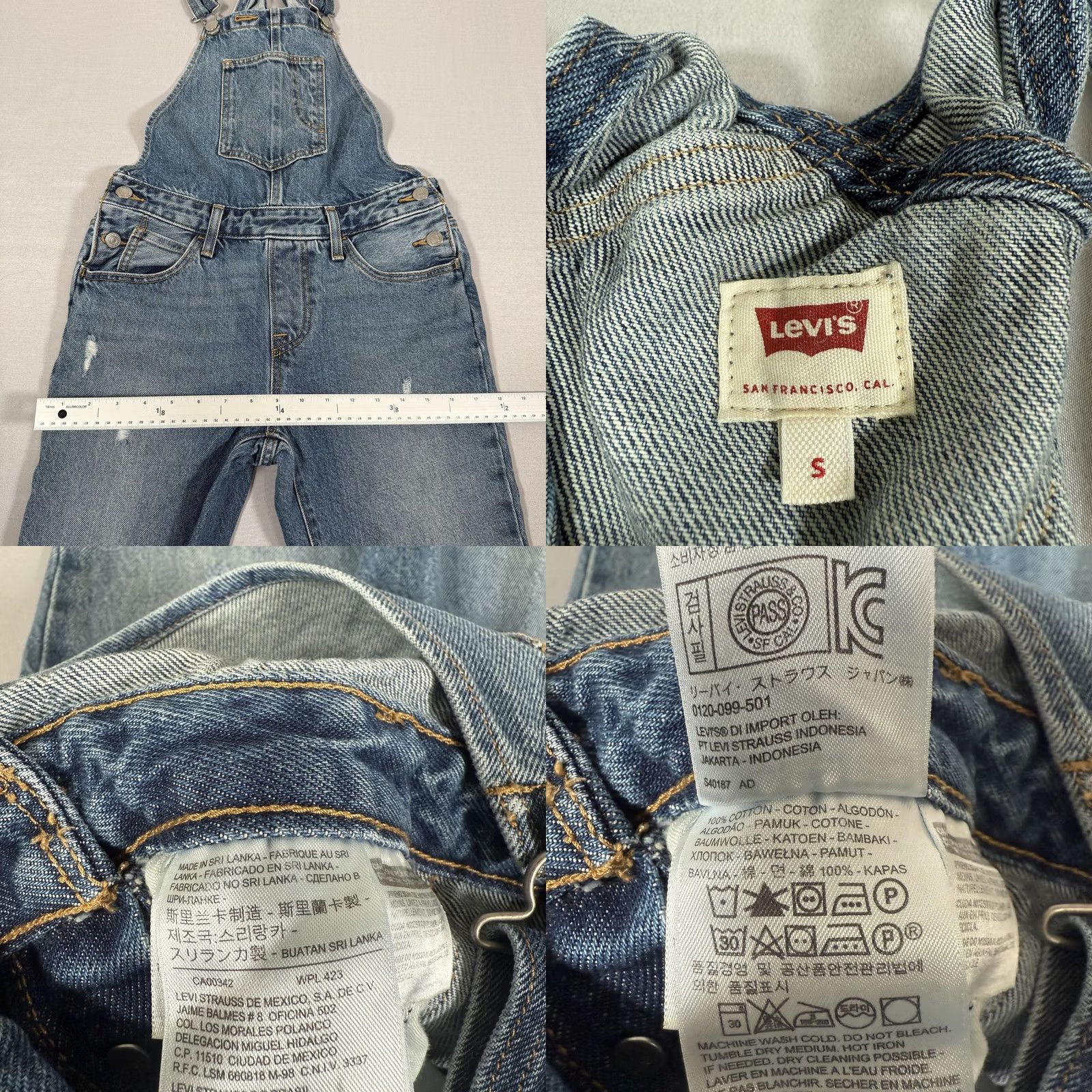 Levi's Levi's Womens Overalls Small Blue Denim Jean Skinny Fit Distressed 90s Retro Vintage Not N/A Size 28" / US 6 / IT 42 - 9 Thumbnail