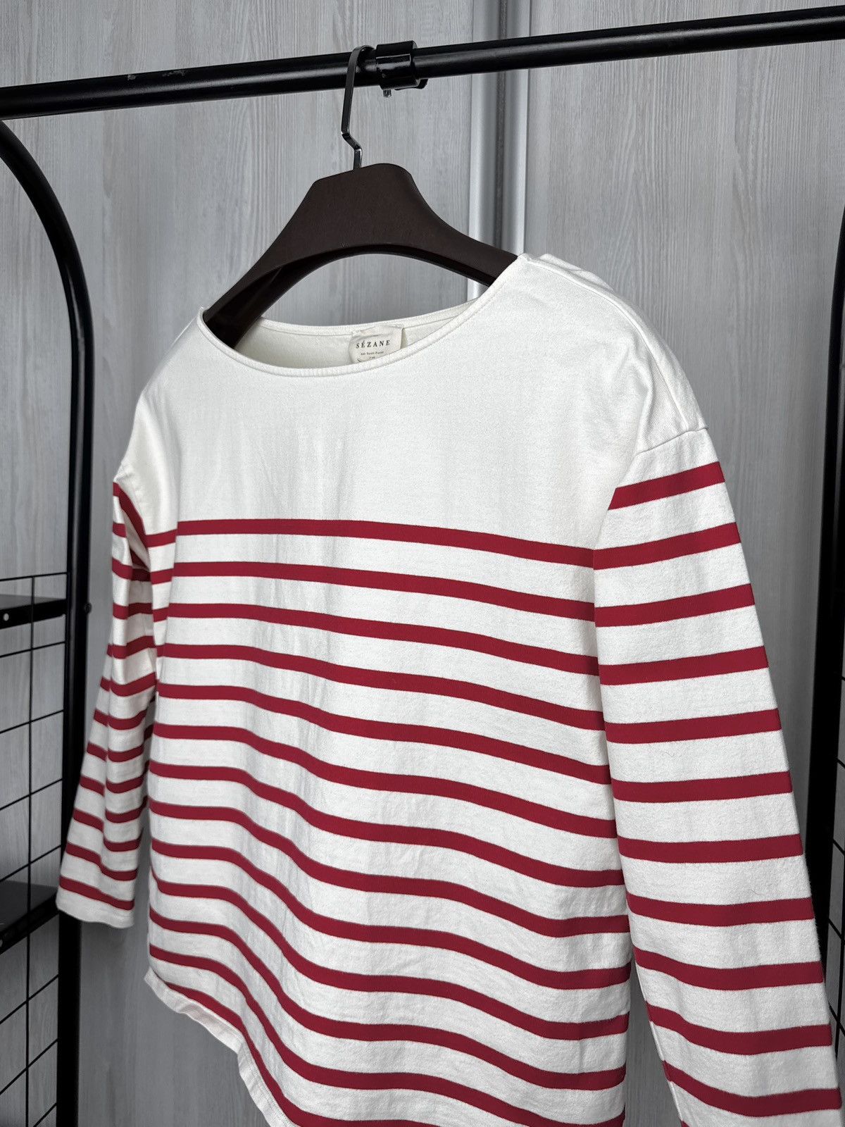 Sezane Sezane white/red striped long sleeve top with side buttons Size S / US 4 / IT 40 - 3 Thumbnail