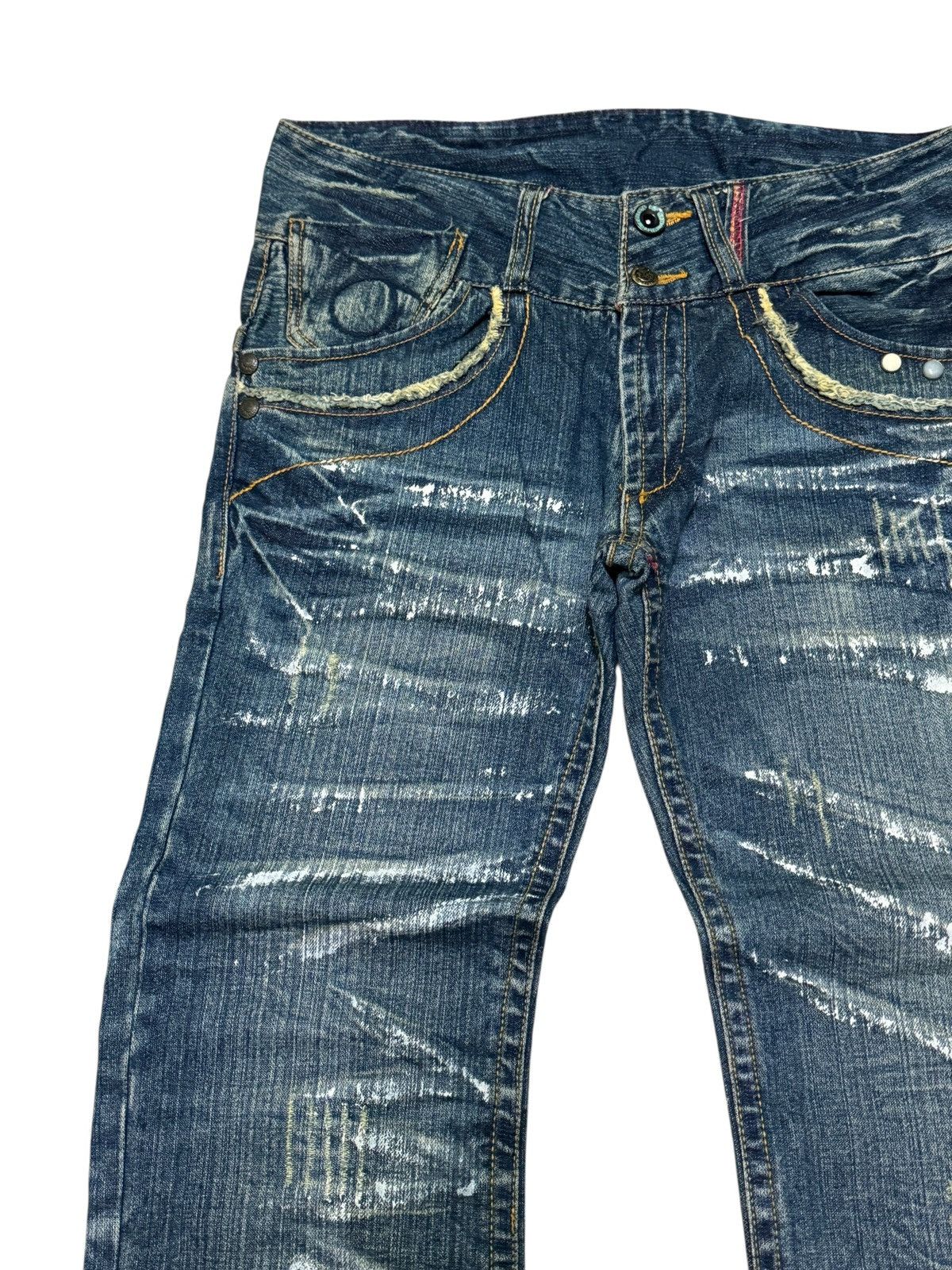 Hysteric Glamour BS RAW Distressed White Paint Splash Studded Washed De Size US 32 / EU 48 - 4 Thumbnail