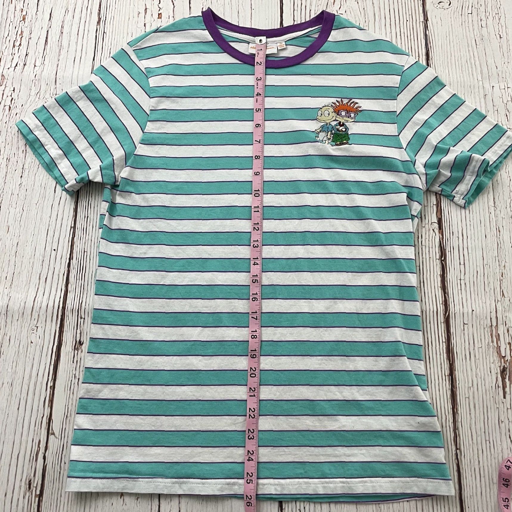 Nickelodeon Nickelodeon Rugrats Striped T-Shirt Short Sleeve Men M Purple Green Size US M / EU 48-50 / 2 - 5 Thumbnail