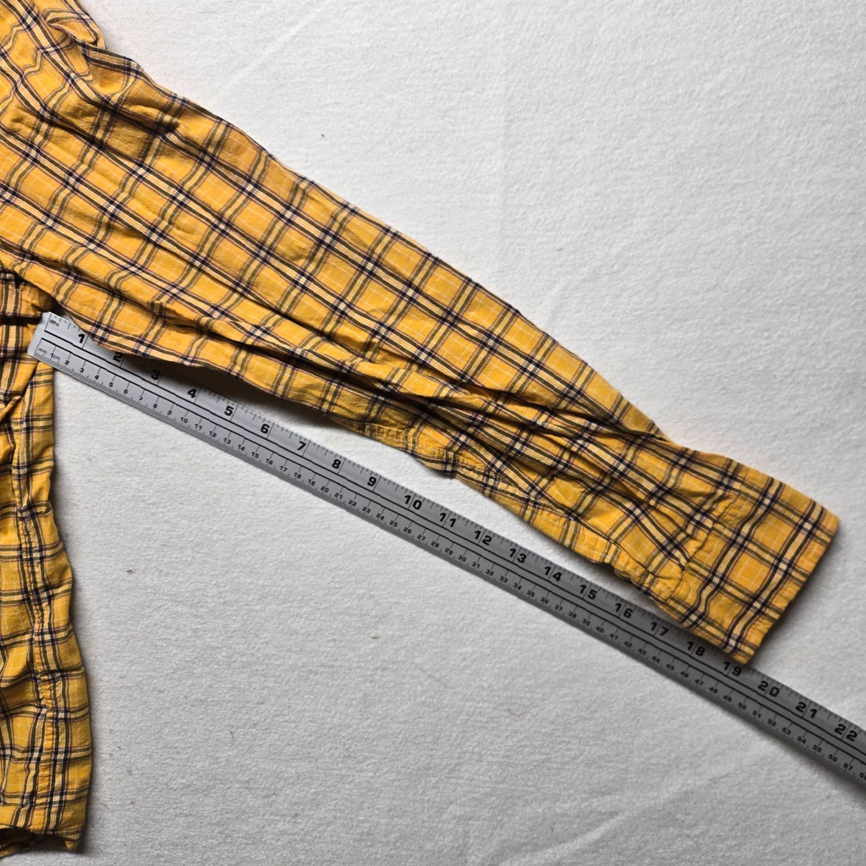 Old Navy Old Navy Shirt Adult M Yellow Plaid Button-Down Long Sleeve Slim Fit Cotton Blend Mens Size US M / EU 48-50 / 2 - 4 Thumbnail