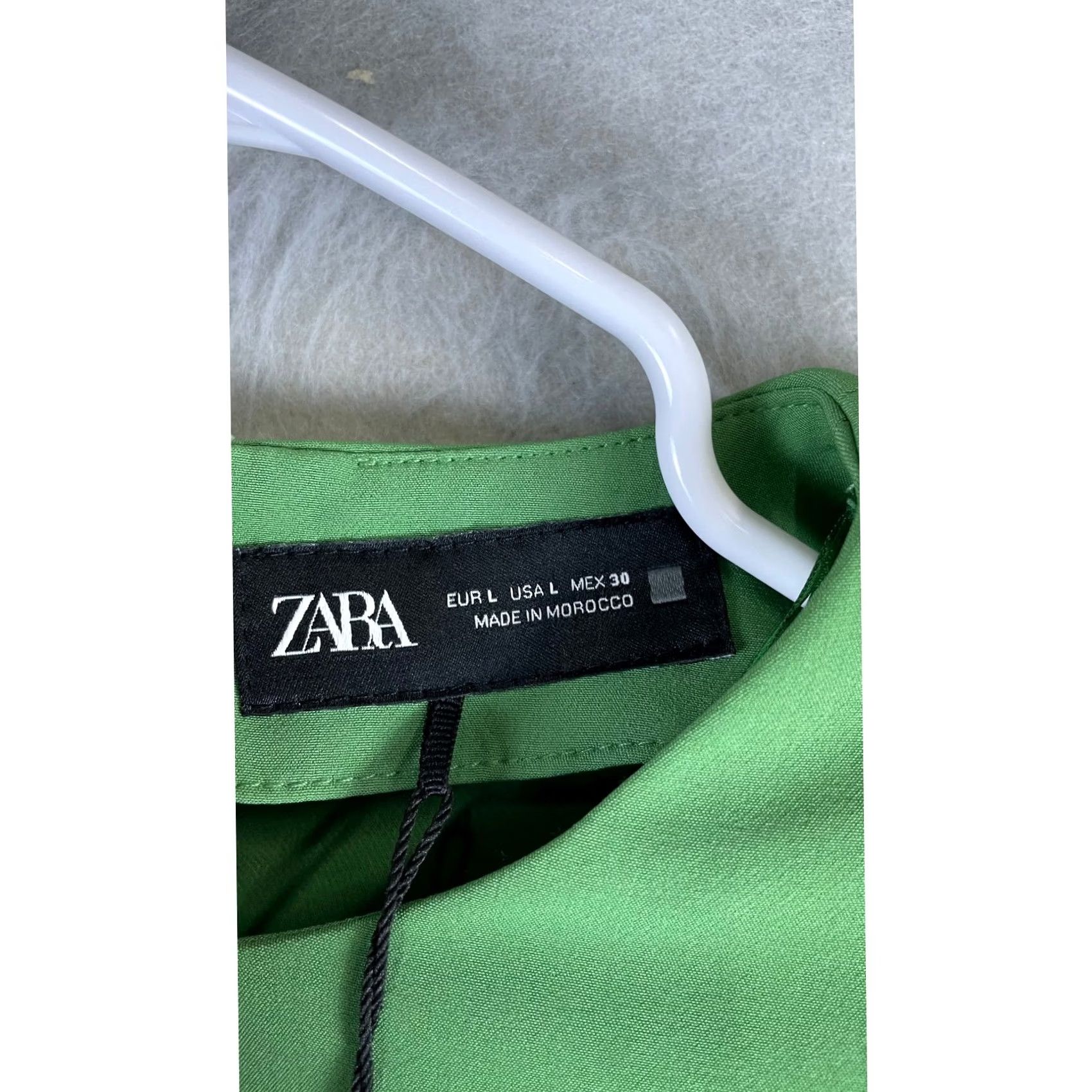Zara Zara Mini Dress Womens L Green Sleeveless Padded Shoulder Round Neck Zip Size L / US 10 / IT 46 - 6 Thumbnail
