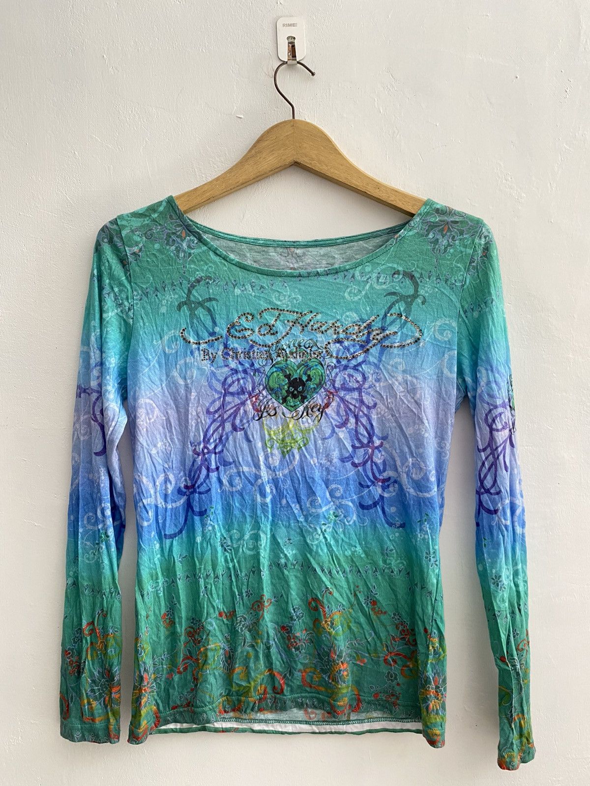 Ed Hardy × Vintage Vintage mesh ed hardy print mesh tattoos y2k style Size M / US 6-8 / IT 42-44 - 1 Thumbnail