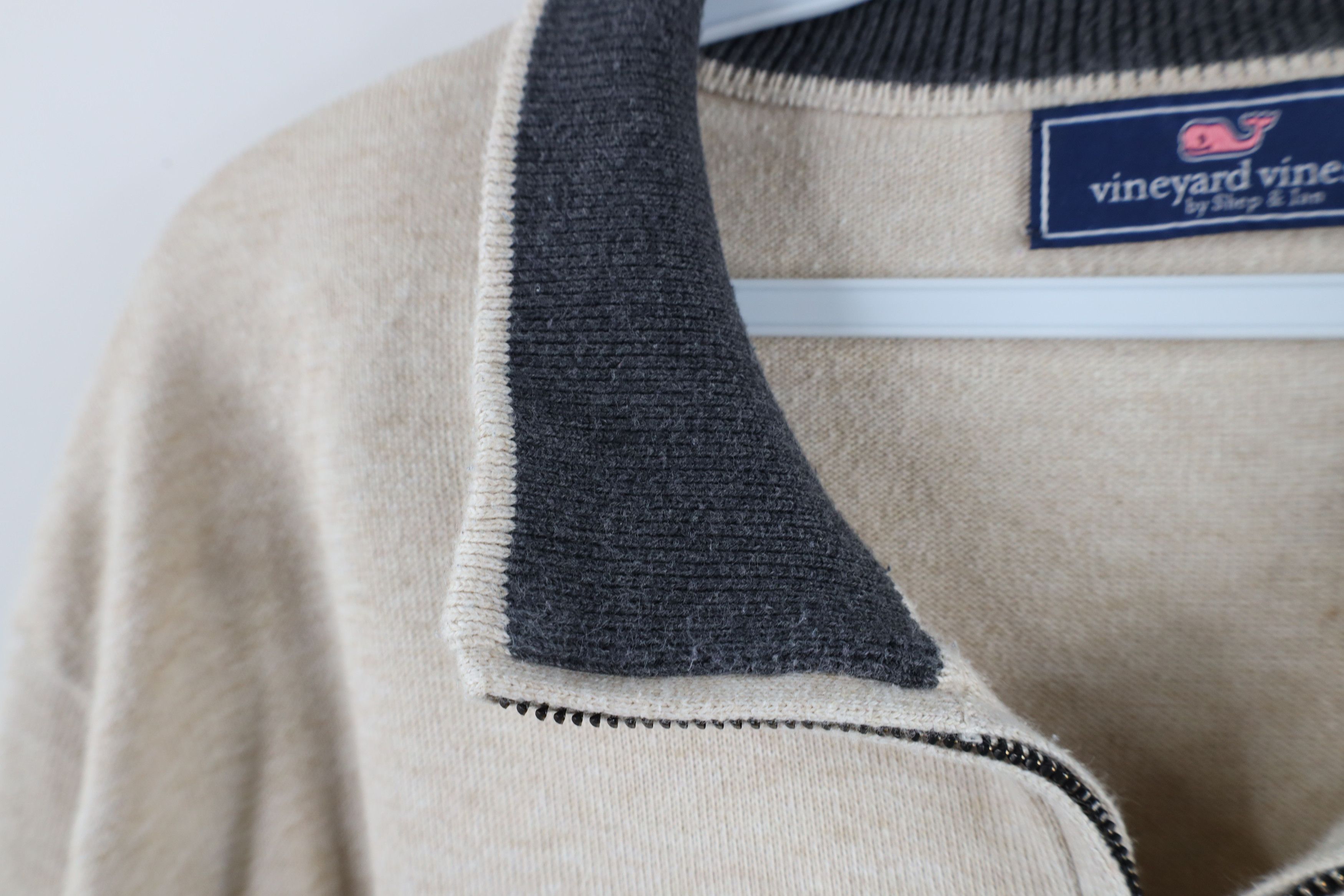 Vineyard Vines × Vintage Vineyard Vines Cotton Knit Half Zip Pullover Sweater Beige Size US XL / EU 56 / 4 - 7 Thumbnail