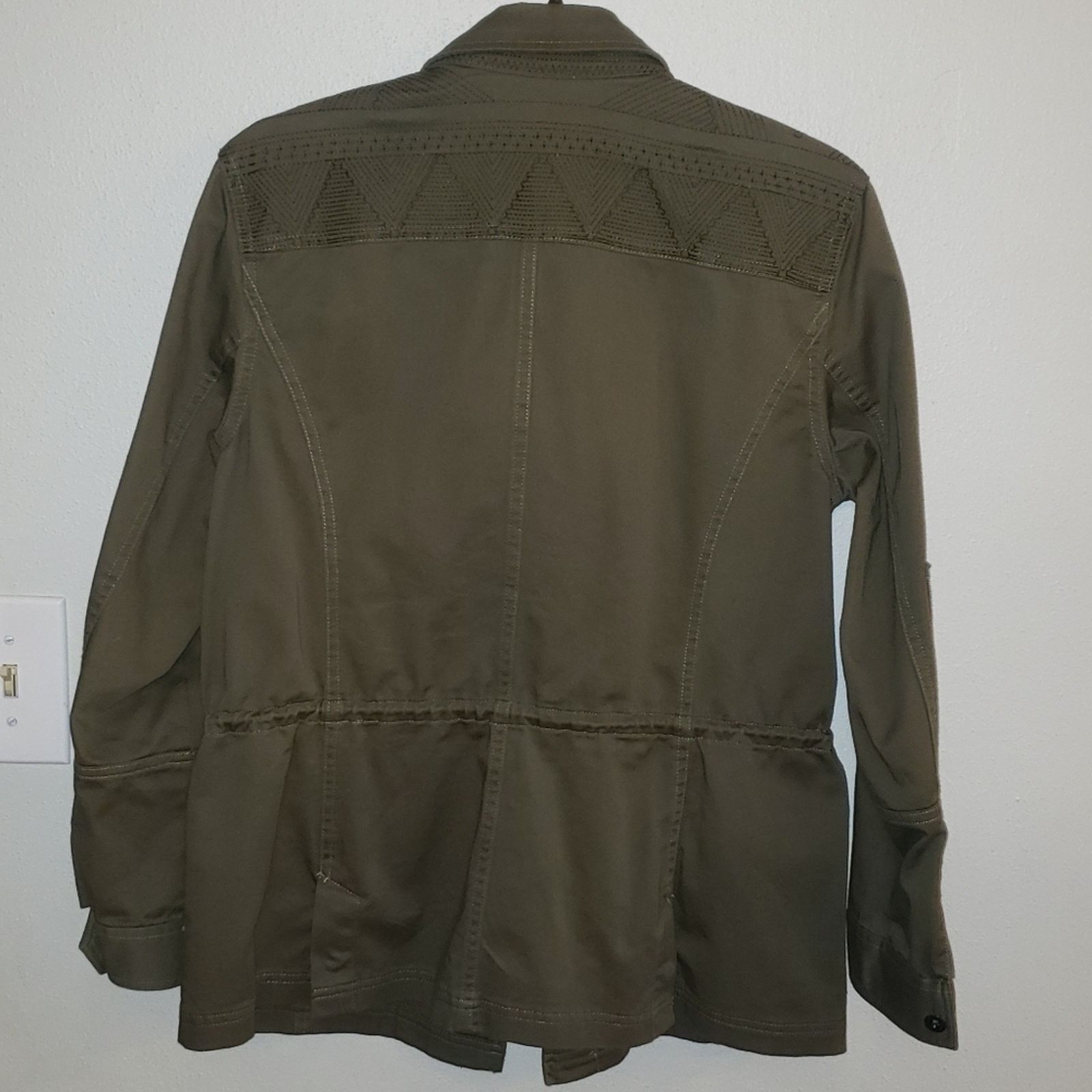 Orvis Orvis Drawstring waist Cotton Button Shacket Jacket Olive Sm Size S / US 4 / IT 40 - 6 Thumbnail