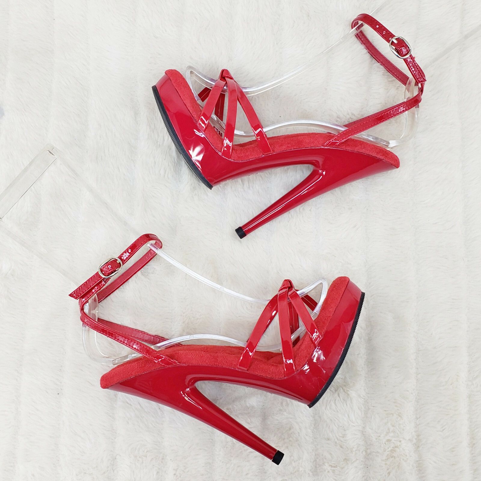 Other Sultry 638 Red Patent 6" High Heels Strappy Platform Sandal Size US 6 / IT 36 - 1 Thumbnail