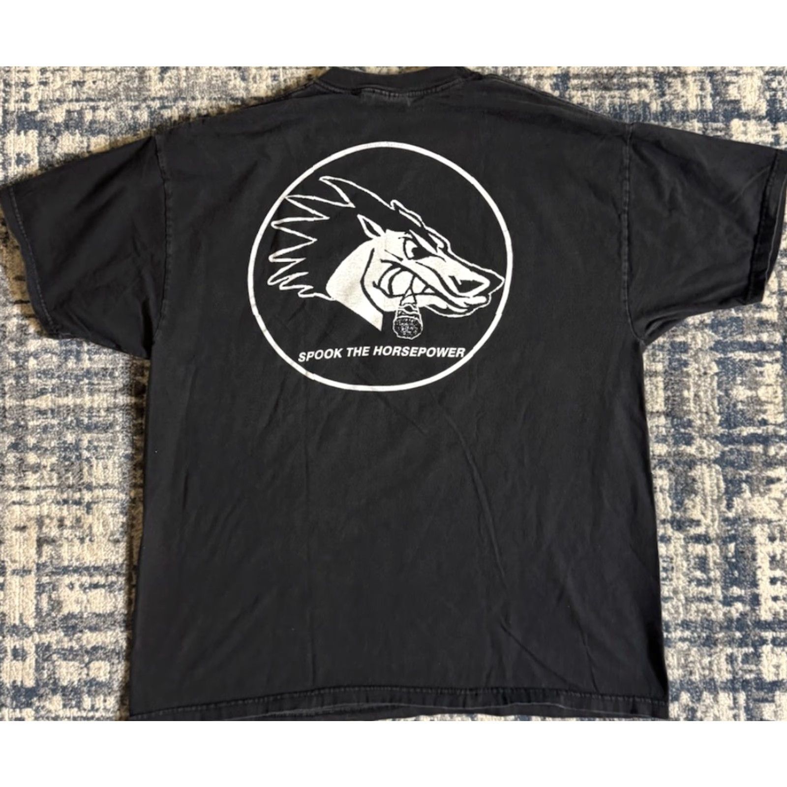 Hanes VINTAGE Hanes 90s Spook The Horse Band Grunge T-Shirt XL Black Mens Rock Pattern Graphic Print Short Sleeve Crew Neck Size US XL / EU 56 / 4 - 3 Thumbnail