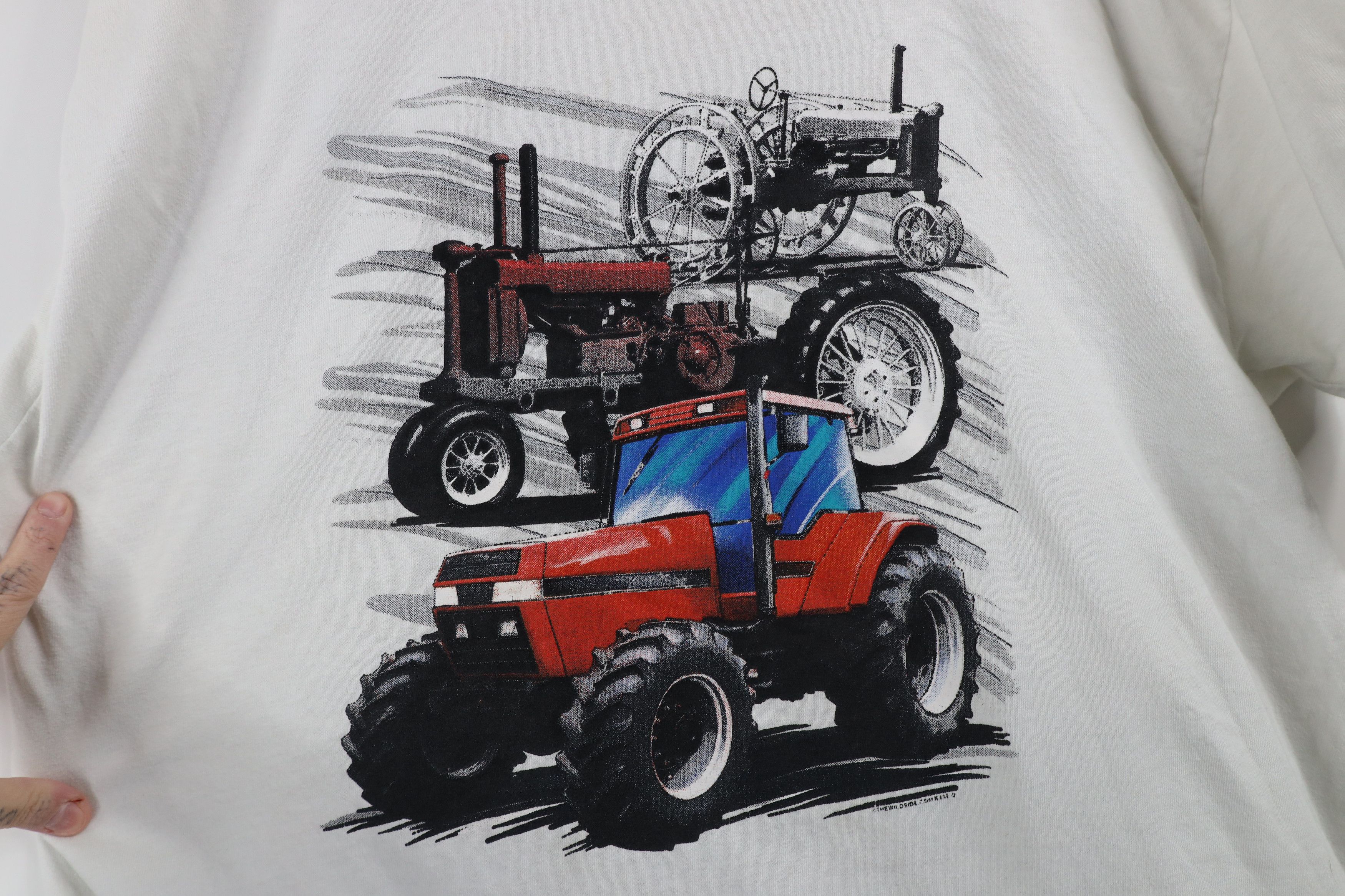 Vintage Vintage 90s Streetwear Tractor Short Sleeve T-Shirt White Size US XL / EU 56 / 4 - 4 Thumbnail