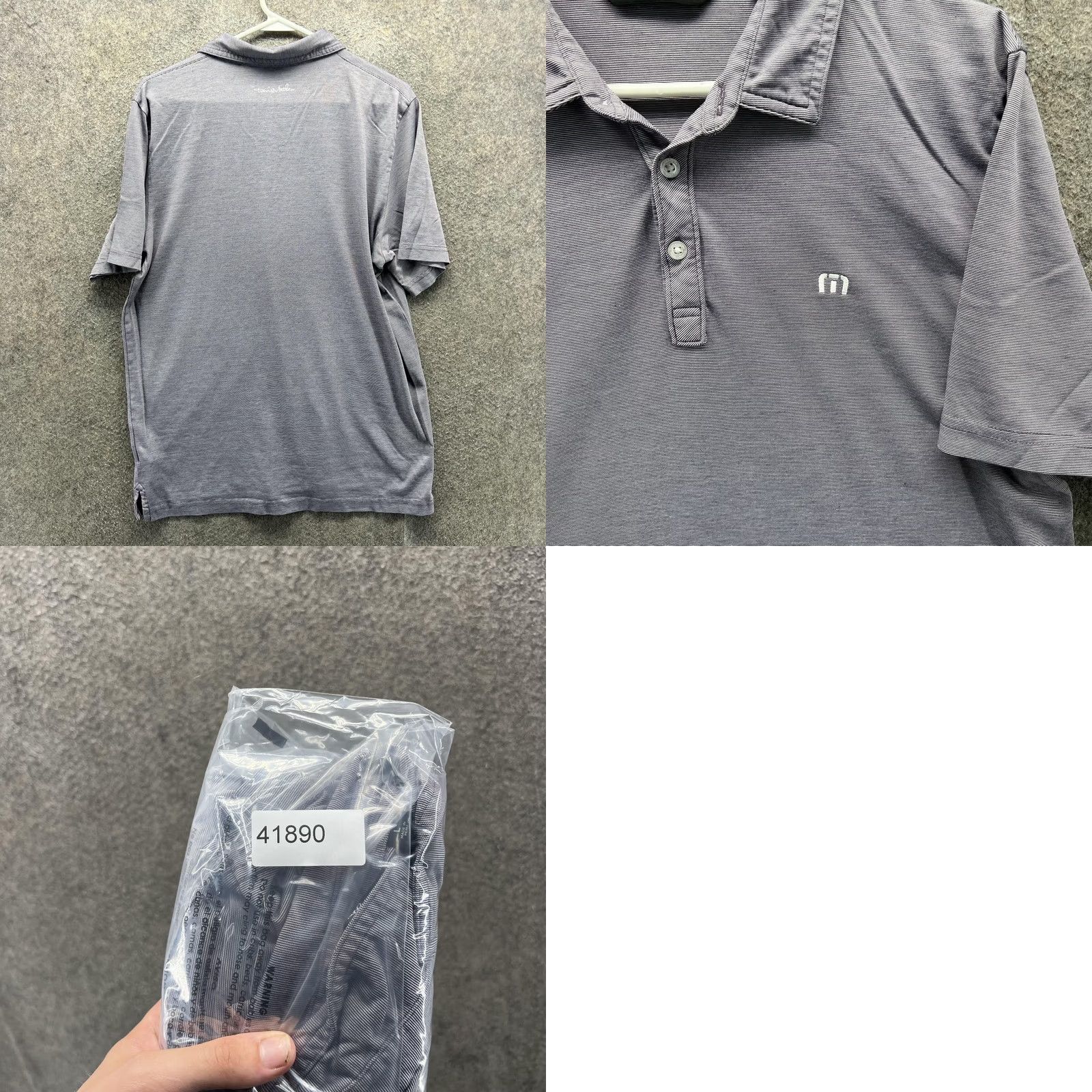 TravisMathew TravisMathew Polo Shirt Mens Large Gray Micro Stripe Golf Casual Short Sleeve Shirt Mens L Gray Micro Stripe Golf Casual Short Sleeve Polo Size US L / EU 52-54 / 3 - 8 Thumbnail