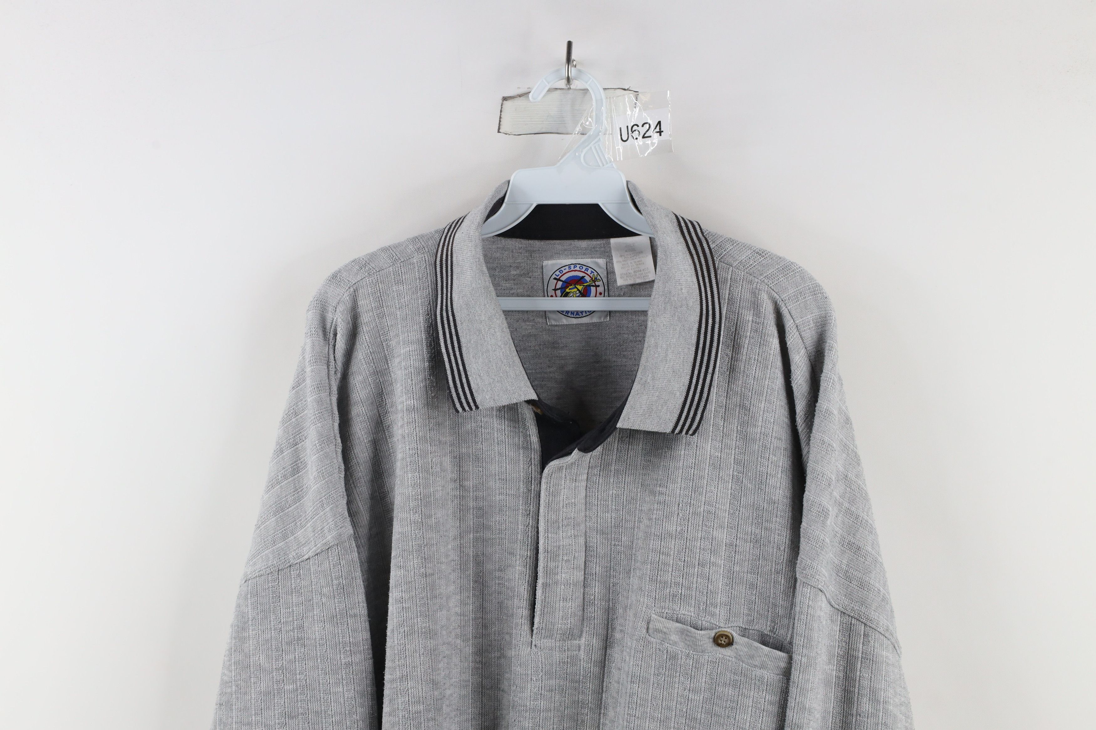 Vintage Vintage 90s Streetwear Knit Collared Pullover Polo Gray Size US XXL / EU 58 / 5 - 2 Thumbnail
