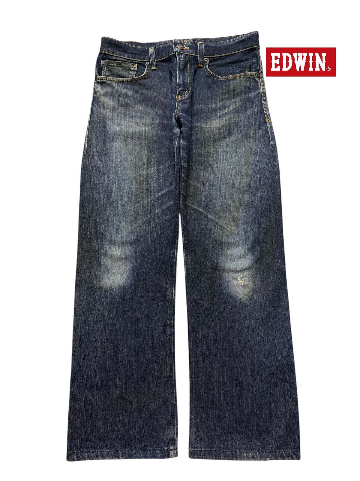 Edwin Vintage 90s Japan Edwin Blue Faded Wash Relaxed Loose Jeans Size US 32 / EU 48 - 1 Thumbnail