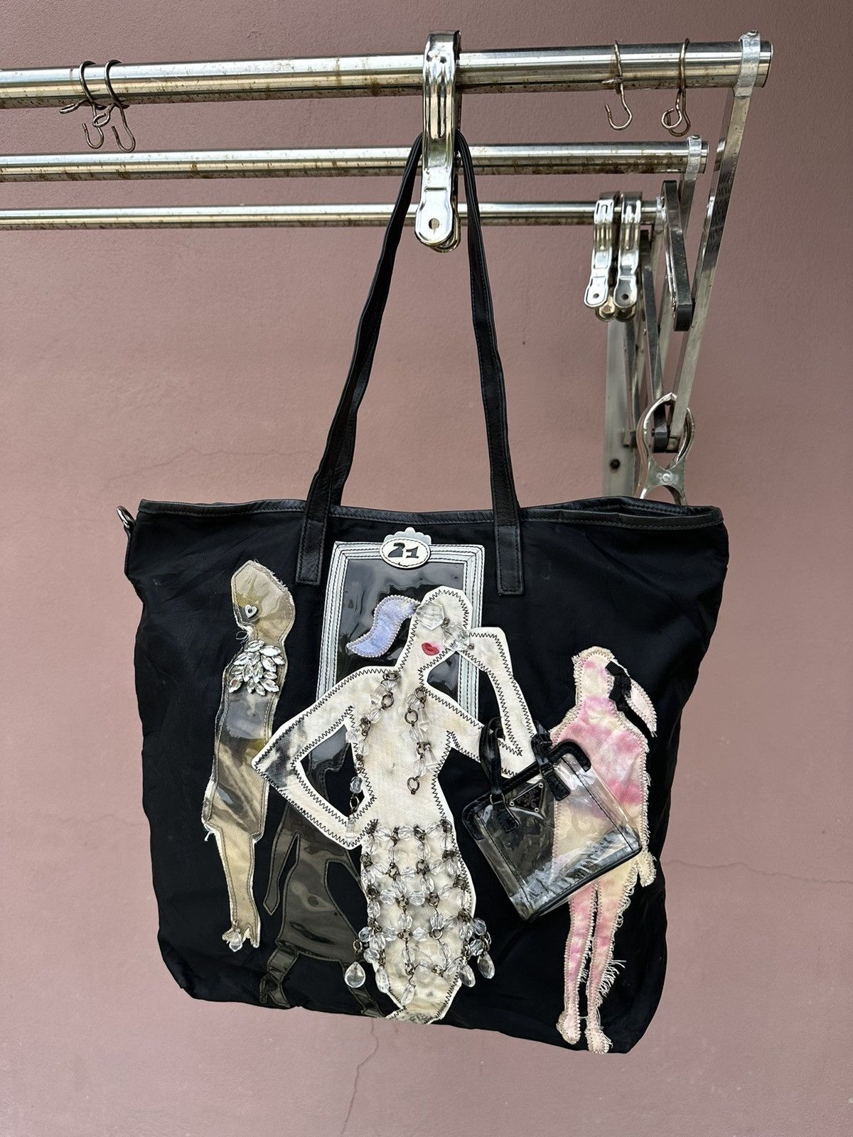 Prada Prada Tote Bag Nice Design Size ONE SIZE - 1 Thumbnail