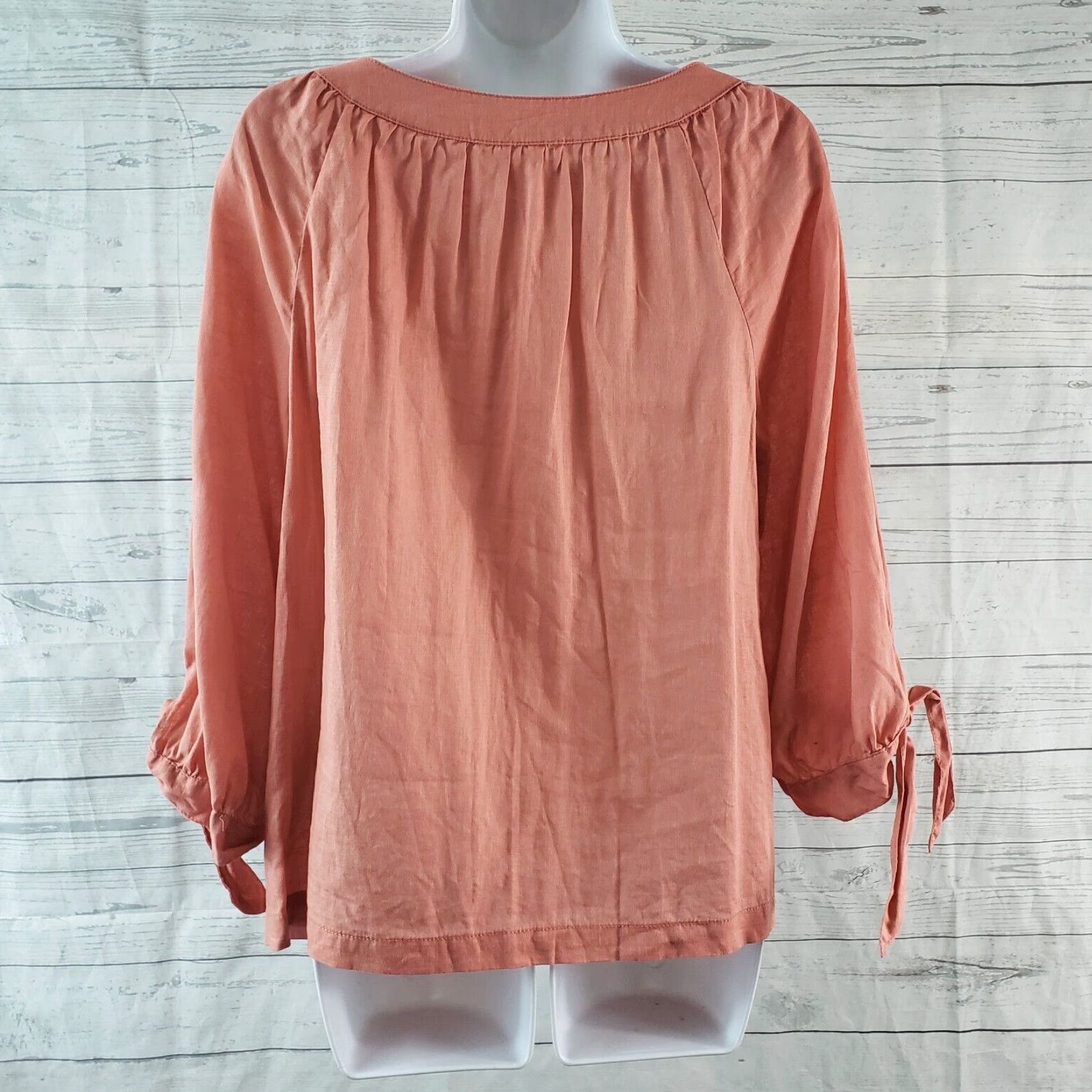Vintage Max Studio Womens Button Front Shirt Sz Medium Pink 3/4 Sleeve Linen Blend Shirt Womens Medium Pink 3/4 Sleeve Linen Blend Size M / US 6-8 / IT 42-44 - 4 Thumbnail