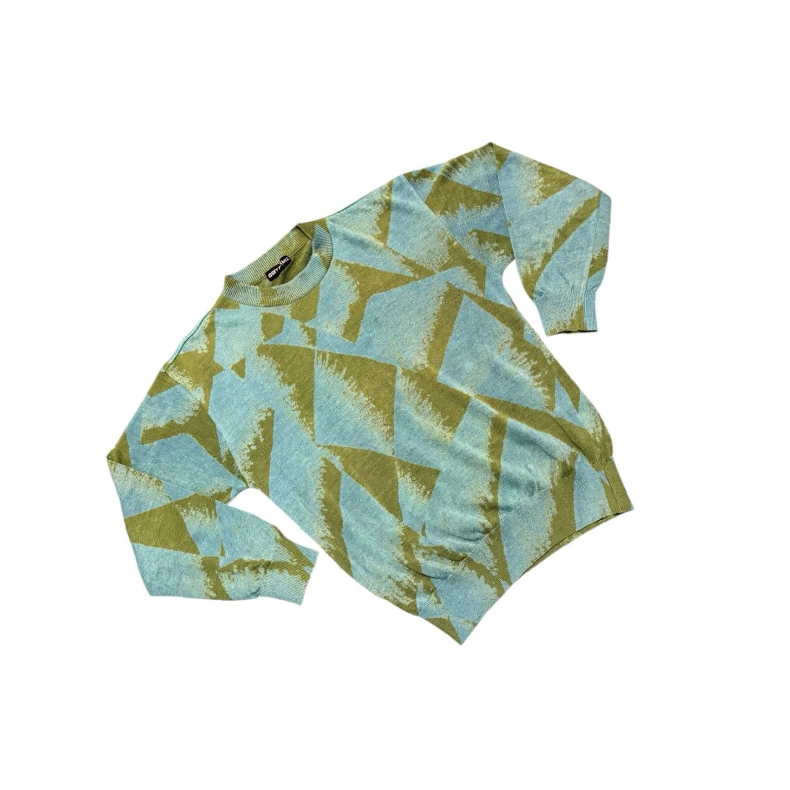 Issey Miyake VINTAGE Issey Miyake Men Abstract Intarsia Linen Sweater ME21KN036 Archival Size US M / EU 48-50 / 2 - 3 Thumbnail