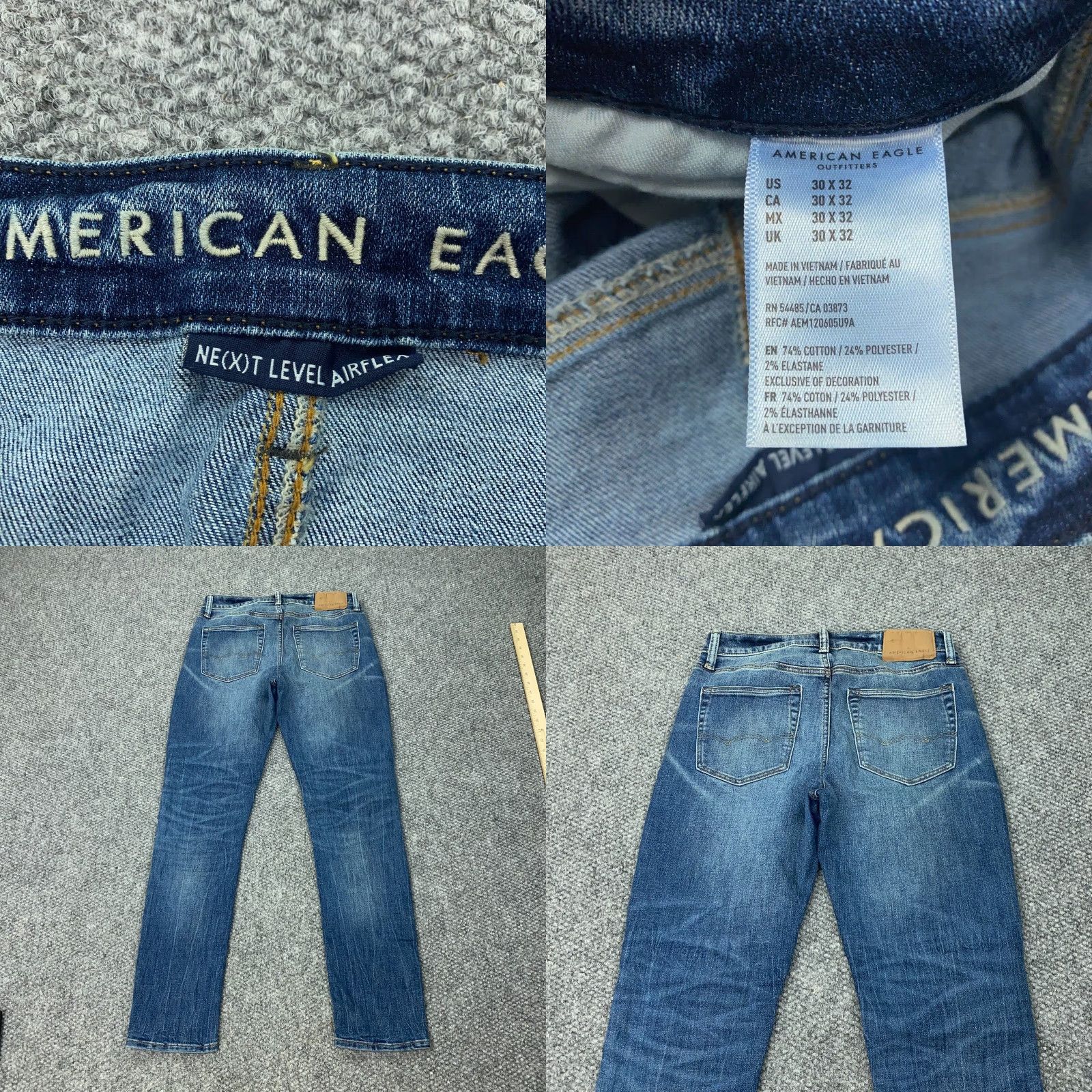 American Eagle Outfitters American Eagle Outfitters Jeans Mens 30x32 Slim Straight Blue 5-Pocket Design Stretch Denim Size US 30 / EU 46 - 8 Thumbnail