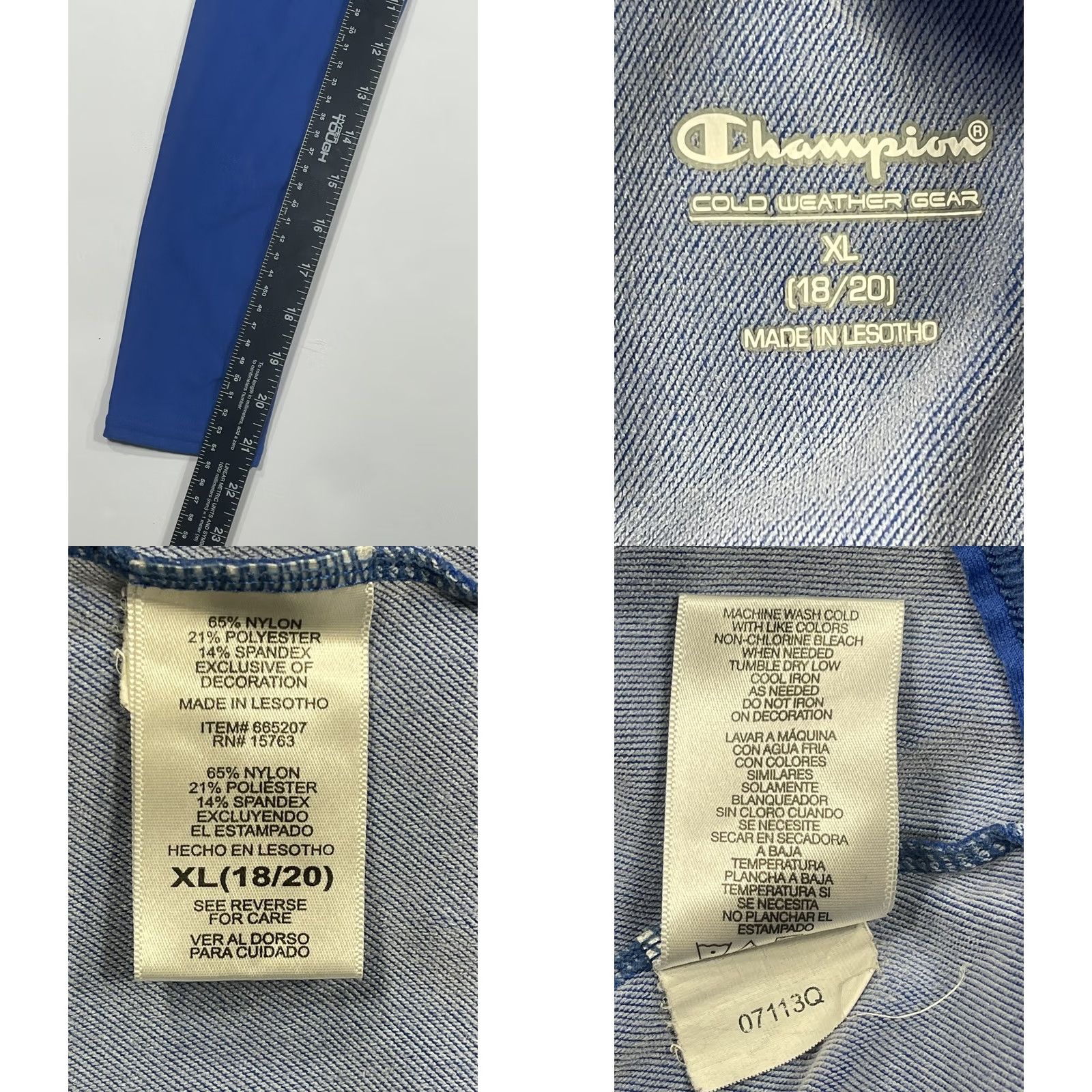 Champion Champion Cold Weather Gear Mens Blue Long Sleeve T-Shirt Sz XL (XL) Size US XL / EU 56 / 4 - 8 Thumbnail