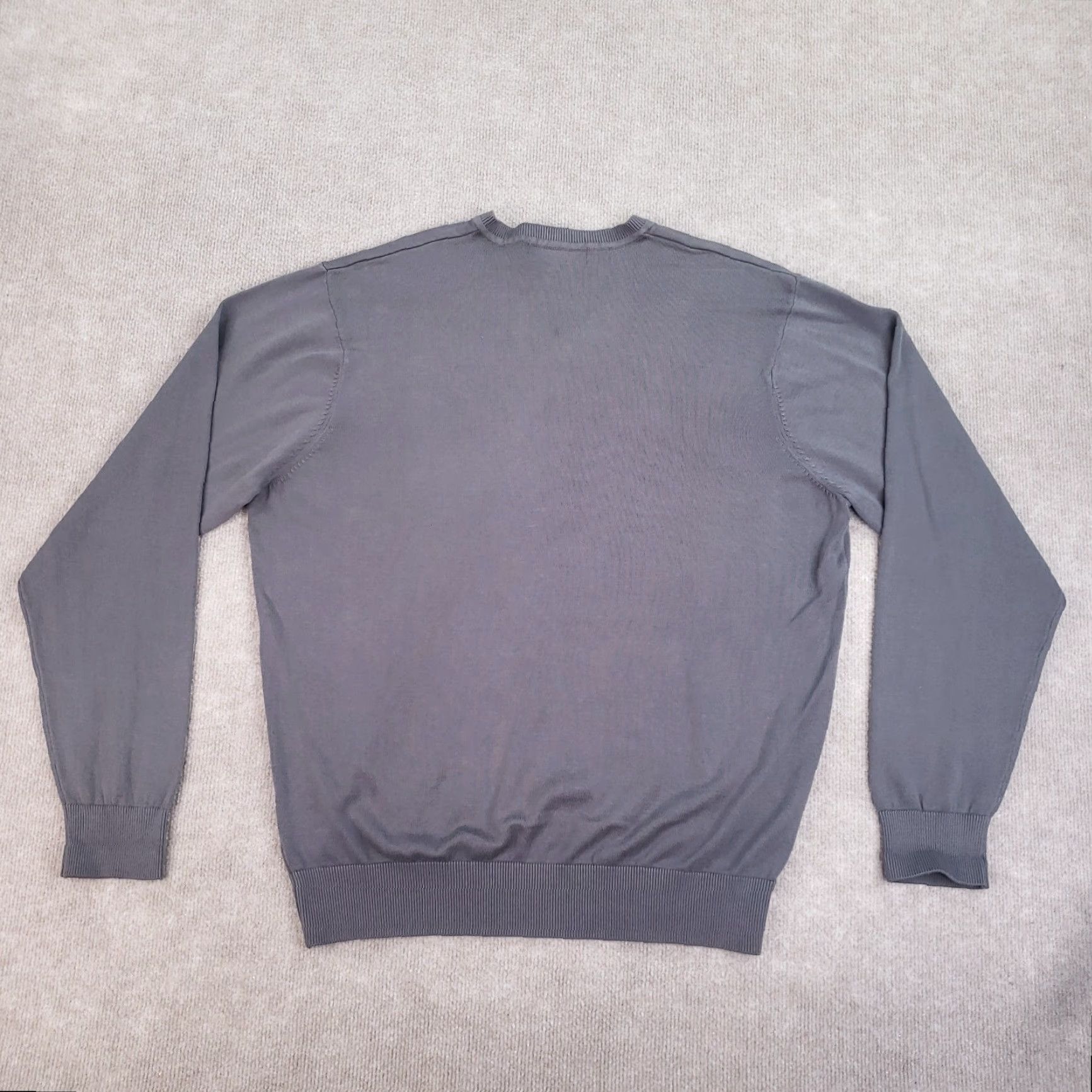 Vintage Greg Norman Golf Sweater Mens Large Gray V-Neck Pullover Long Sleeve Casual Cotton Size US L / EU 52-54 / 3 - 8 Thumbnail