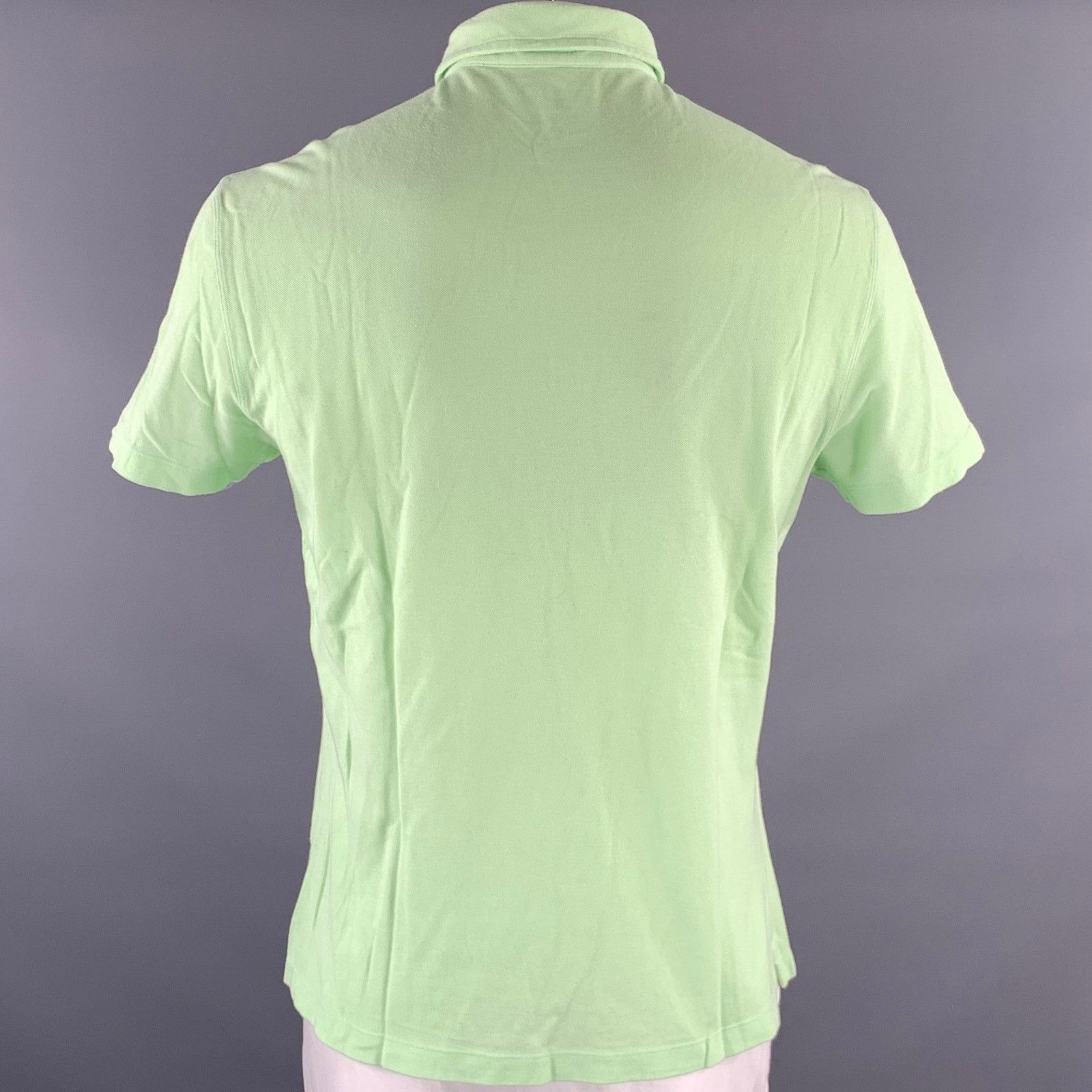 Brunello Cucinelli BRUNELLO CUCINELLI Size XL Green Neon Solid Cotton Polo Size US XL / EU 56 / 4 - 3 Thumbnail