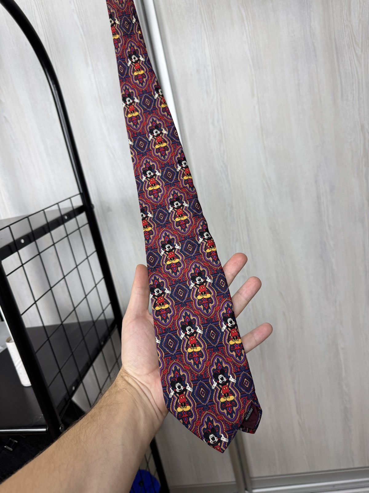 Mickey Mouse VINTAGE 80s 90s Mickey Mouse Logo Paisley DISNEY Silk TIE Size ONE SIZE - 5 Thumbnail