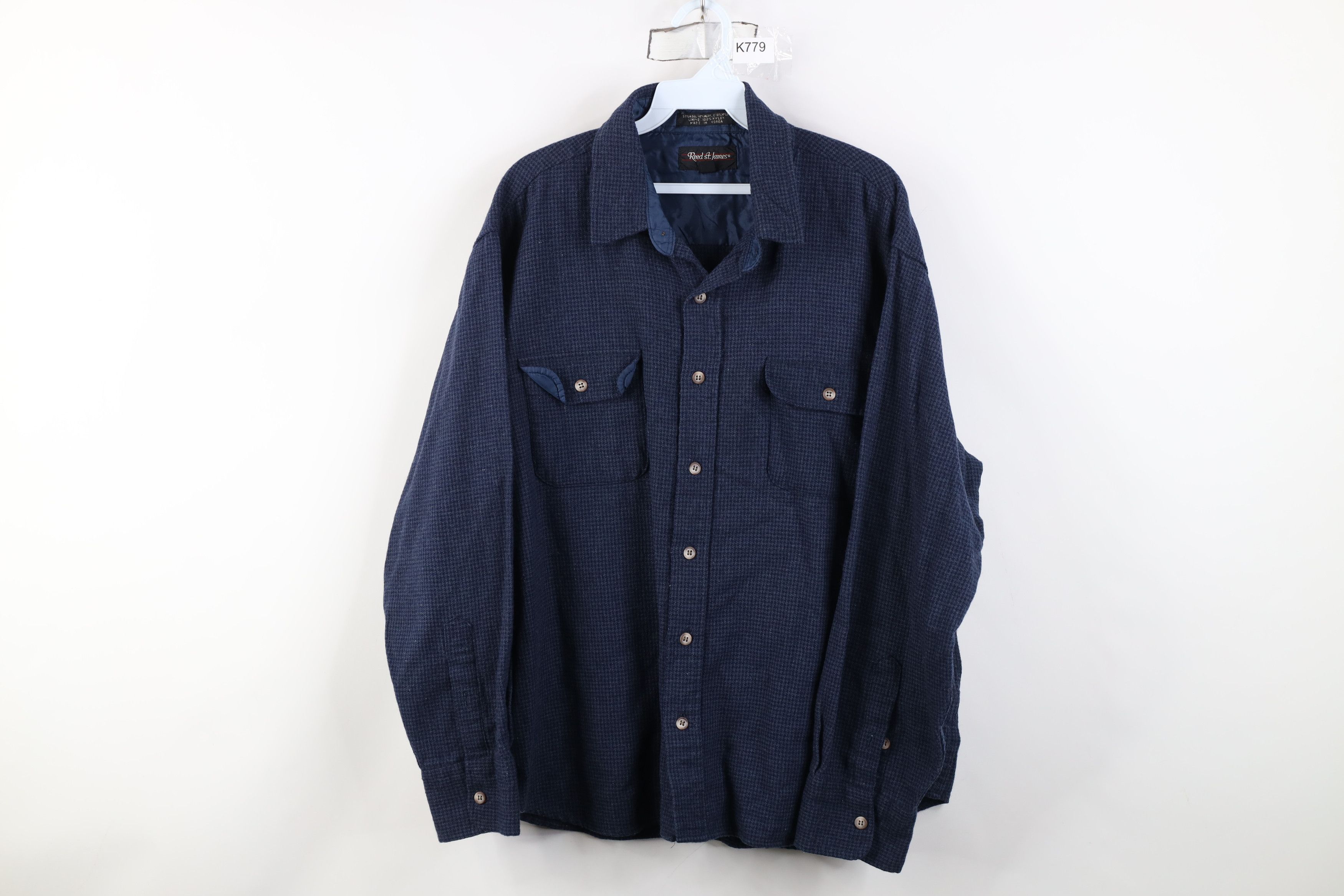 Vintage Vintage 90s Streetwear Houndstooth Collared Button Shirt Size US XL / EU 56 / 4 - 1 Thumbnail