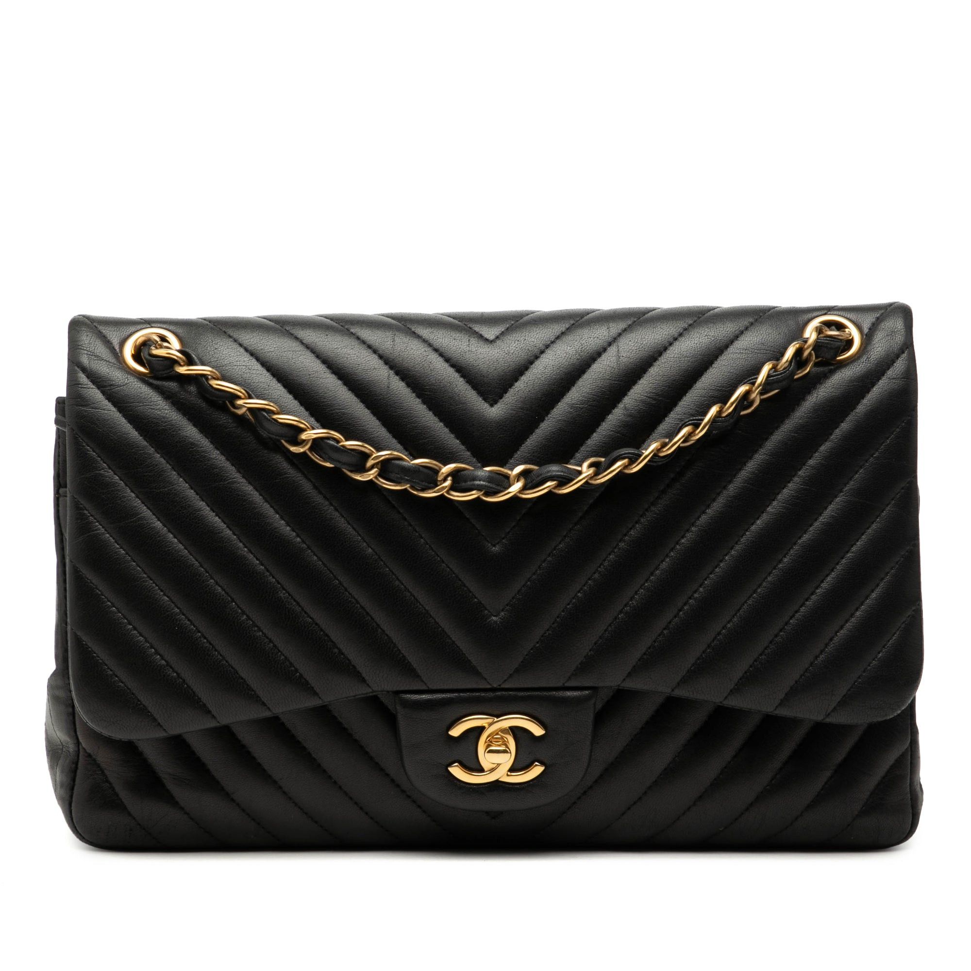 Chanel Jumbo Classic Chevron Lambskin Double Flap Size ONE SIZE - 1 Thumbnail