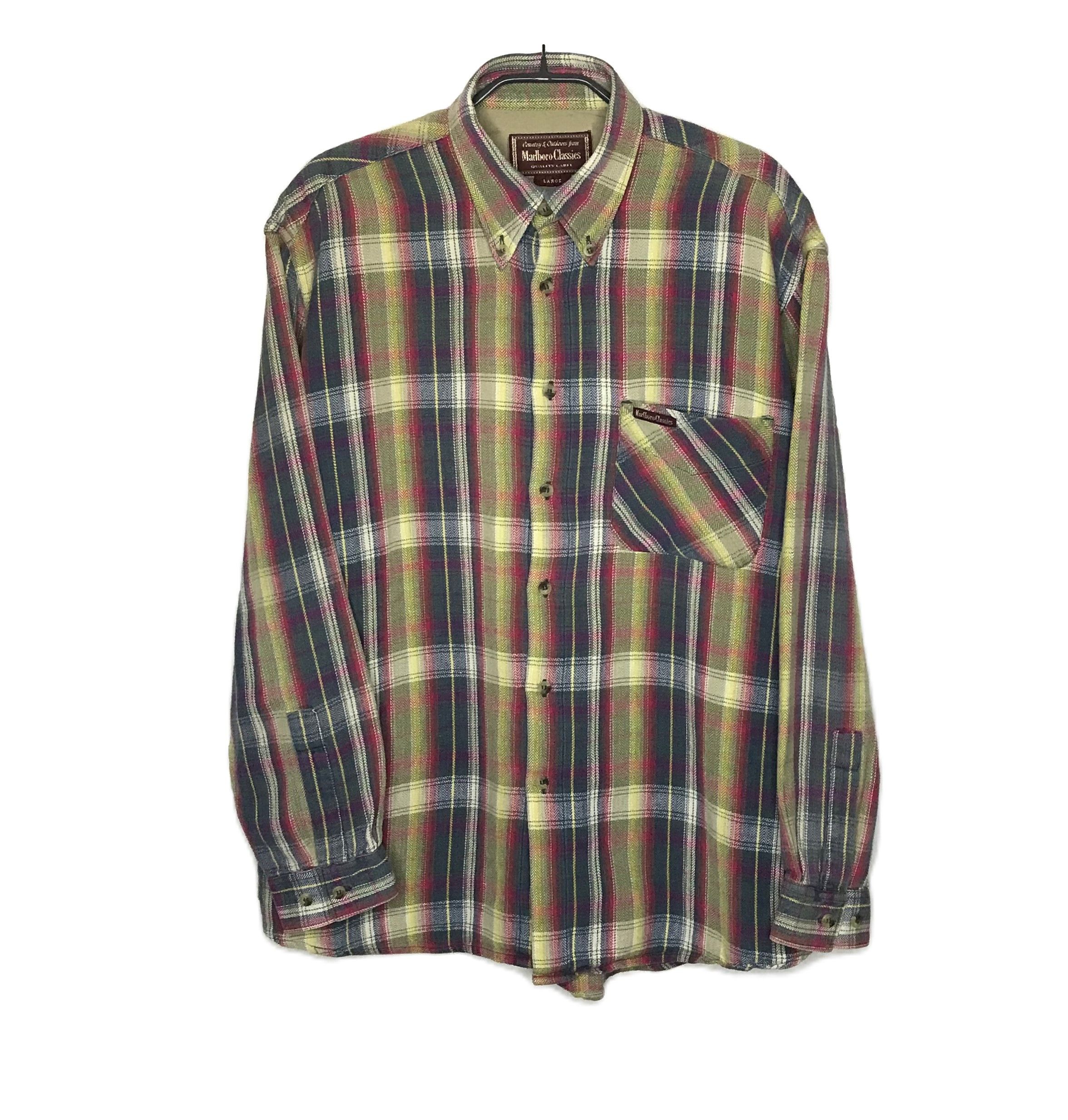 Marlboro Classics Marlboro Classics Mens Plaid Flannel Shirt Sz L Size US L / EU 52-54 / 3 - 1 Thumbnail