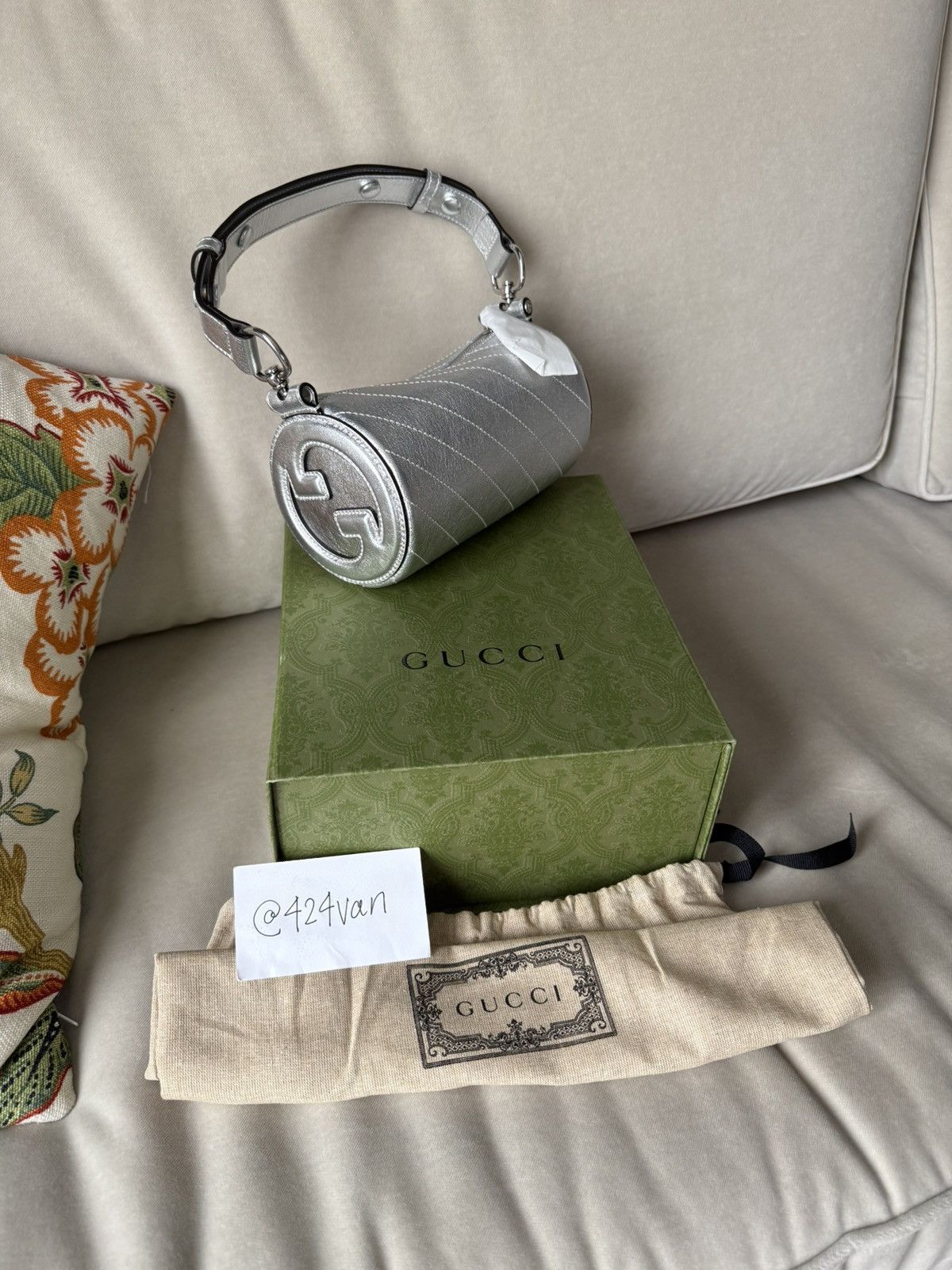 Gucci Gucci Blondie GG Silver Leather Small Bag NWT 👜✨ Size ONE SIZE - 1 Thumbnail