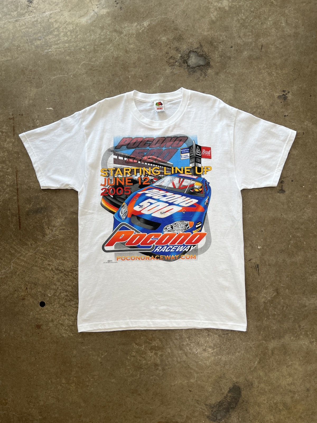 NASCAR Vintage 2005 Pocono 500 Starting Line Up Racing Tee Large Size US L / EU 52-54 / 3 - 2 Thumbnail