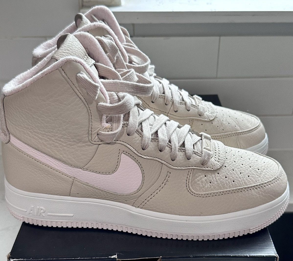 image of Nike Air Force 1 Sculpt Hi Top Shoes in All Nude, Men's (Size 9.5)