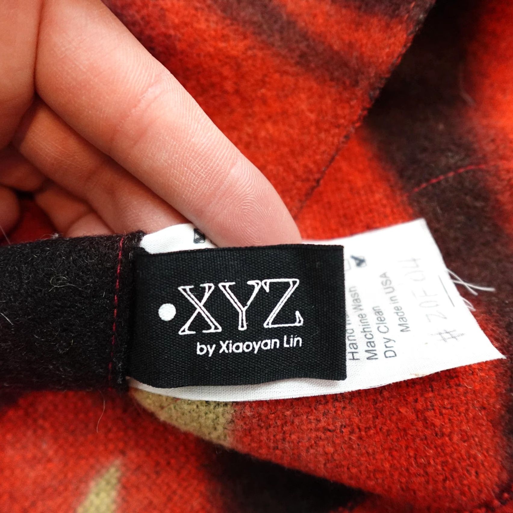 Vintage XYZ by Xiaoyan Lin Coat Womens M Red Wool Art Print Collarless Geometric Modern Jacket Urban Casual Men/Women? Size M / US 6-8 / IT 42-44 - 5 Thumbnail