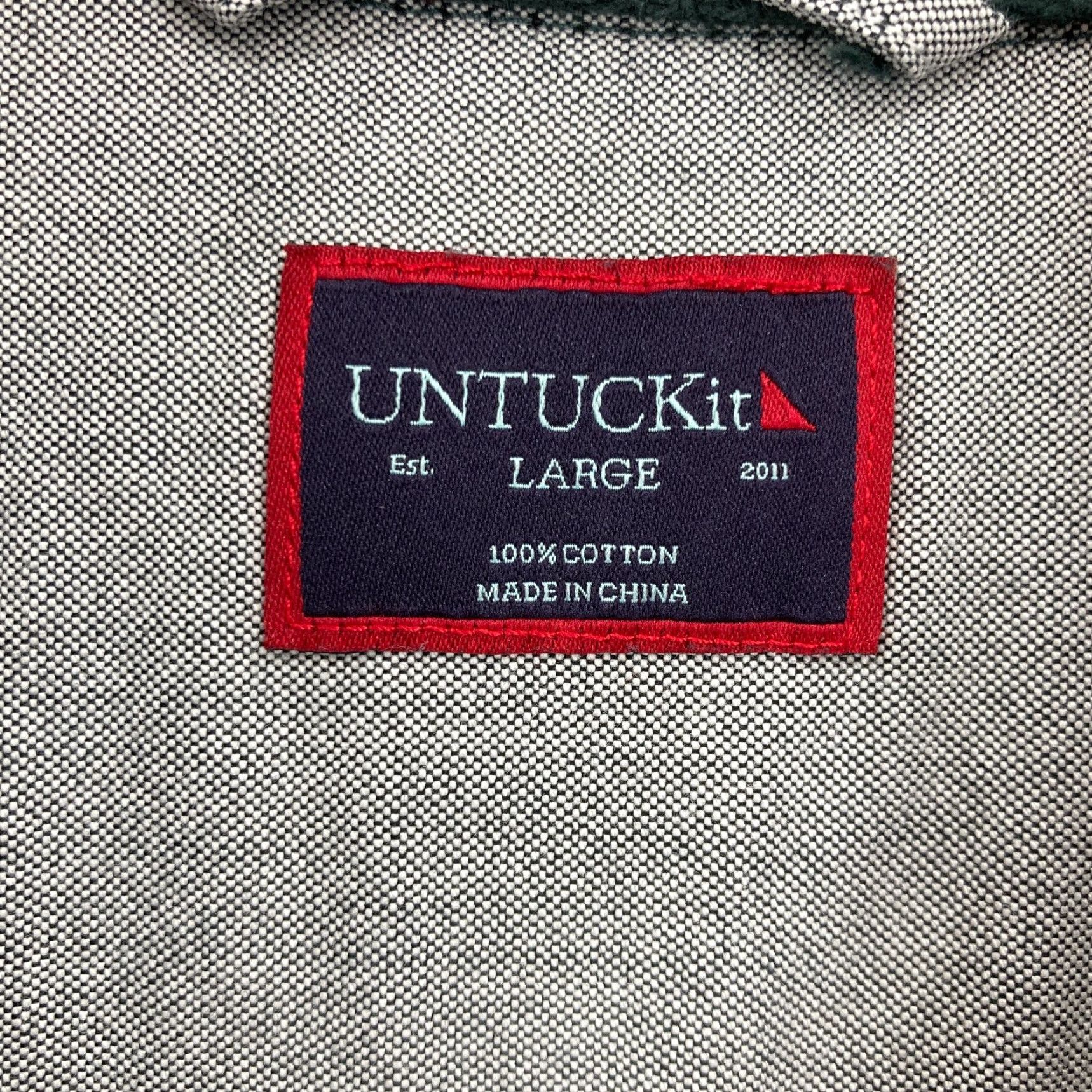 UNTUCKit UNTUCKit Bolte Flannel Shacket Shirt Mens Large Green Windowpane Plaid Outdoors Size US L / EU 52-54 / 3 - 4 Thumbnail