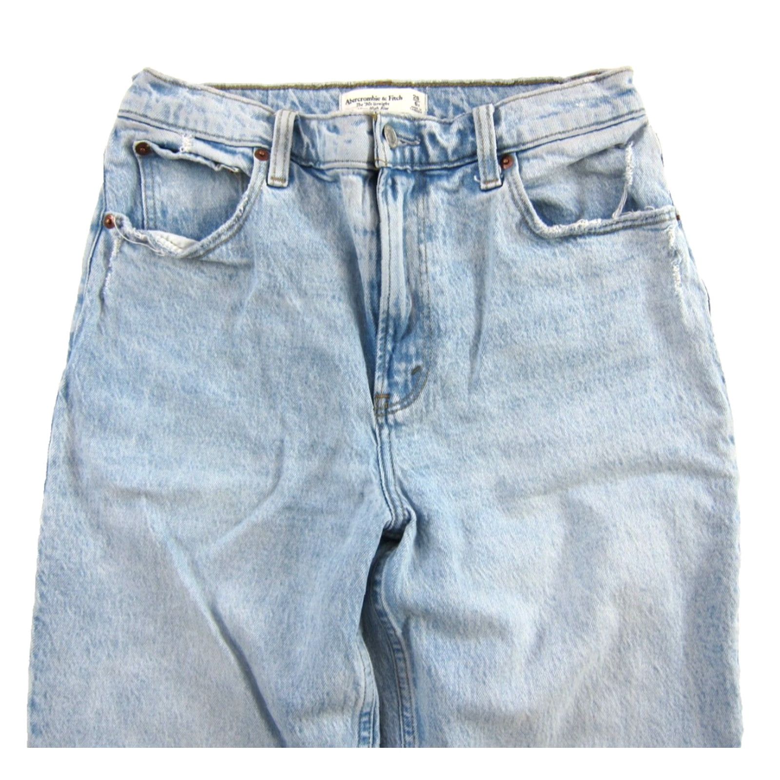 Abercrombie & Fitch Abercrombie & Fitch Light Wash Denim The 90s Straight Ultra High Rise Jean 28/6s Size 28" / US 6 / IT 42 - 3 Thumbnail