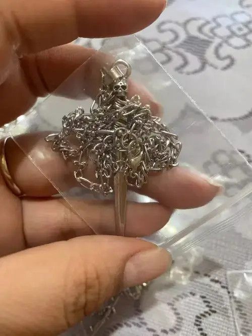Jewelry Sword Chain Silver Grunge Punk Art Psychedelic🔥🔥🔥 Size ONE SIZE - 3 Thumbnail