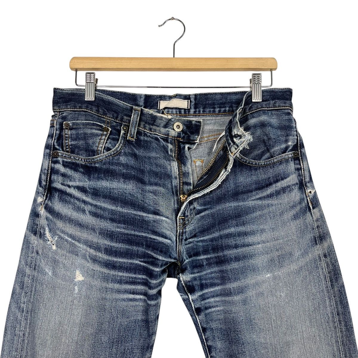 Japanese Brand Vintage Japanese Designer Selvedge Distressed Denim Jeans Size US 31 - 14 Thumbnail