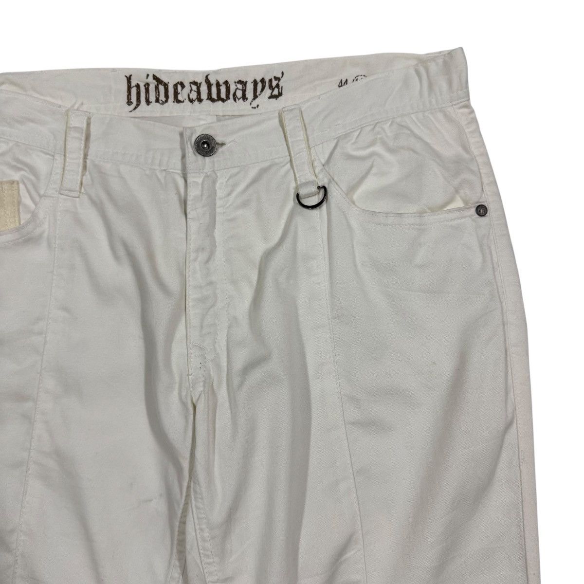 HIDEAWAYS Vtg🔥HIDEAWAYS Bell Bottom Wide White Pants Size US 33 - 8 Thumbnail