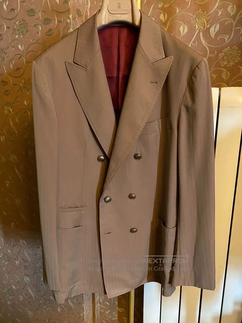 Brunello Cucinelli Brunello Cucinelli Wool Double-breasted Suit Jacket Size 48L - 1 Thumbnail