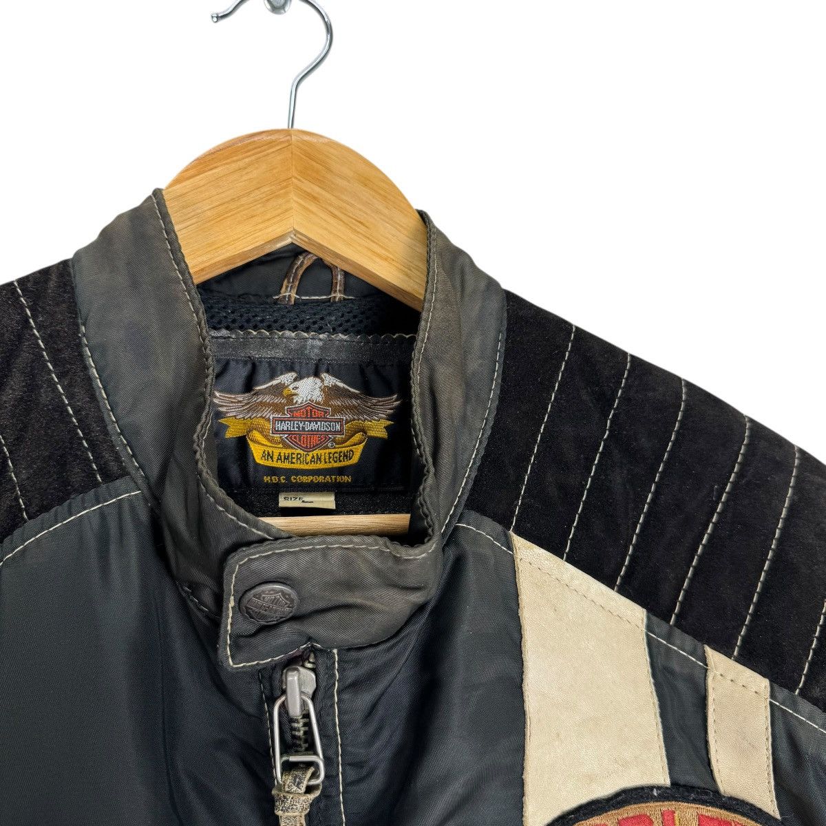 Harley Davidson ☀️HARLEY DAVIDSON BUKERS LEATHER PART JACKET Size US L / EU 52-54 / 3 - 4 Thumbnail