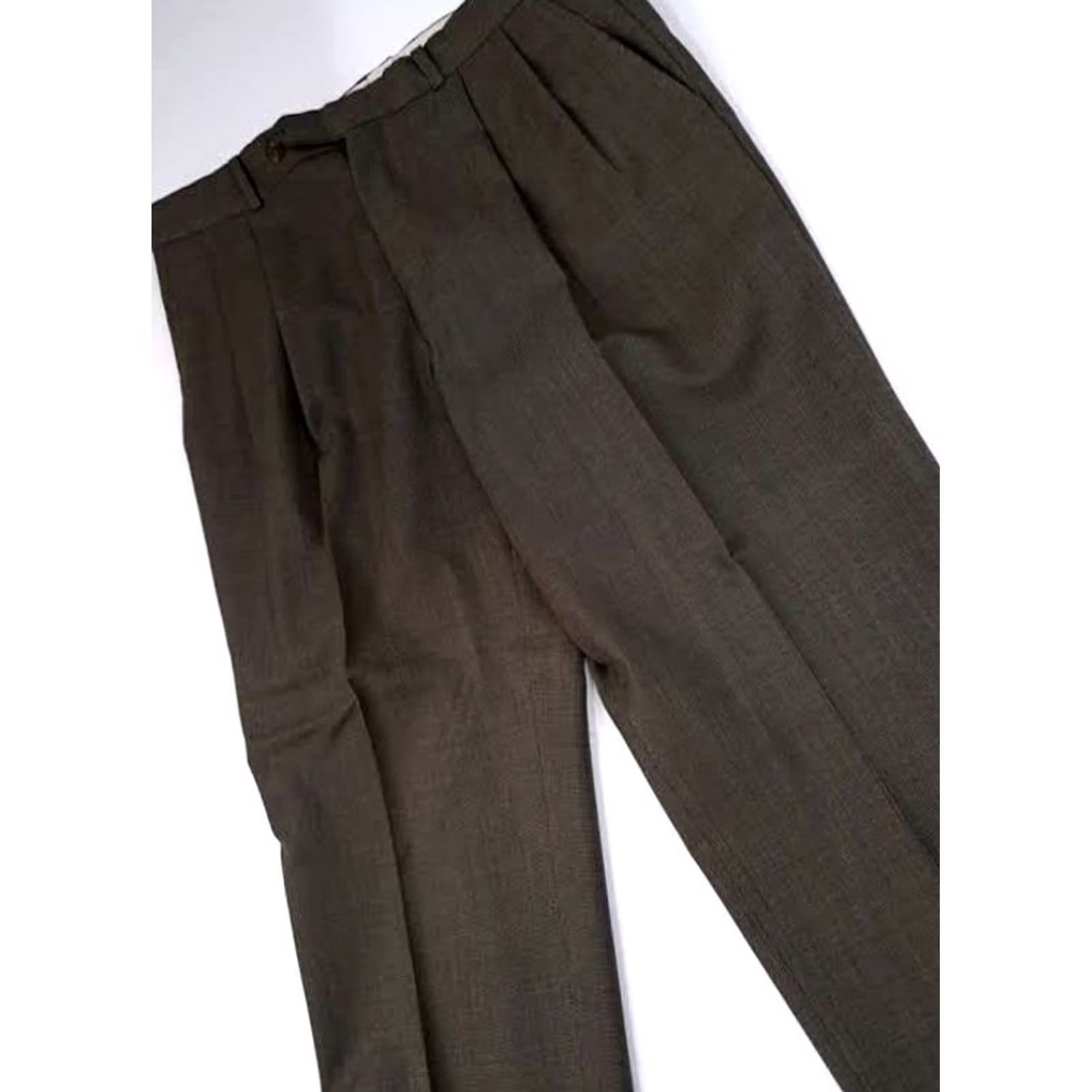 Ralph Lauren Chaps Ralph Lauren Fitted Plaid Pants 35-29 Green Grey Fabric Size US 35 - 3 Thumbnail
